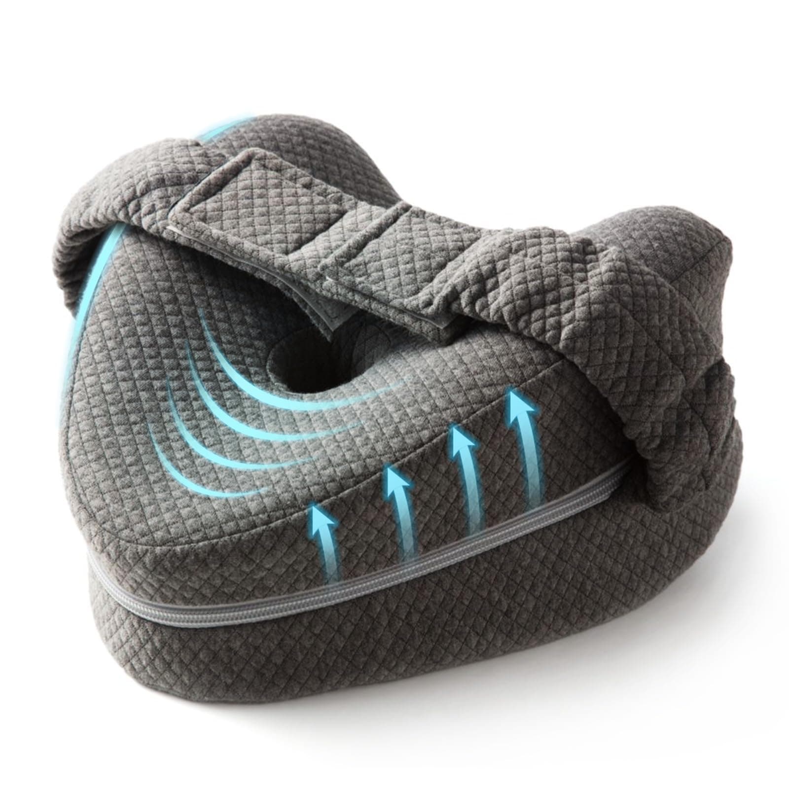 Memory Foam Knee Pillow for Side Sleepers - Between The Knees Sleeping Pillow for Sciatica, Lower Back Pain, and Knee Pain - Leg Strap Holds Keeps Pillow Between Legs When Sleeping, by Tularis