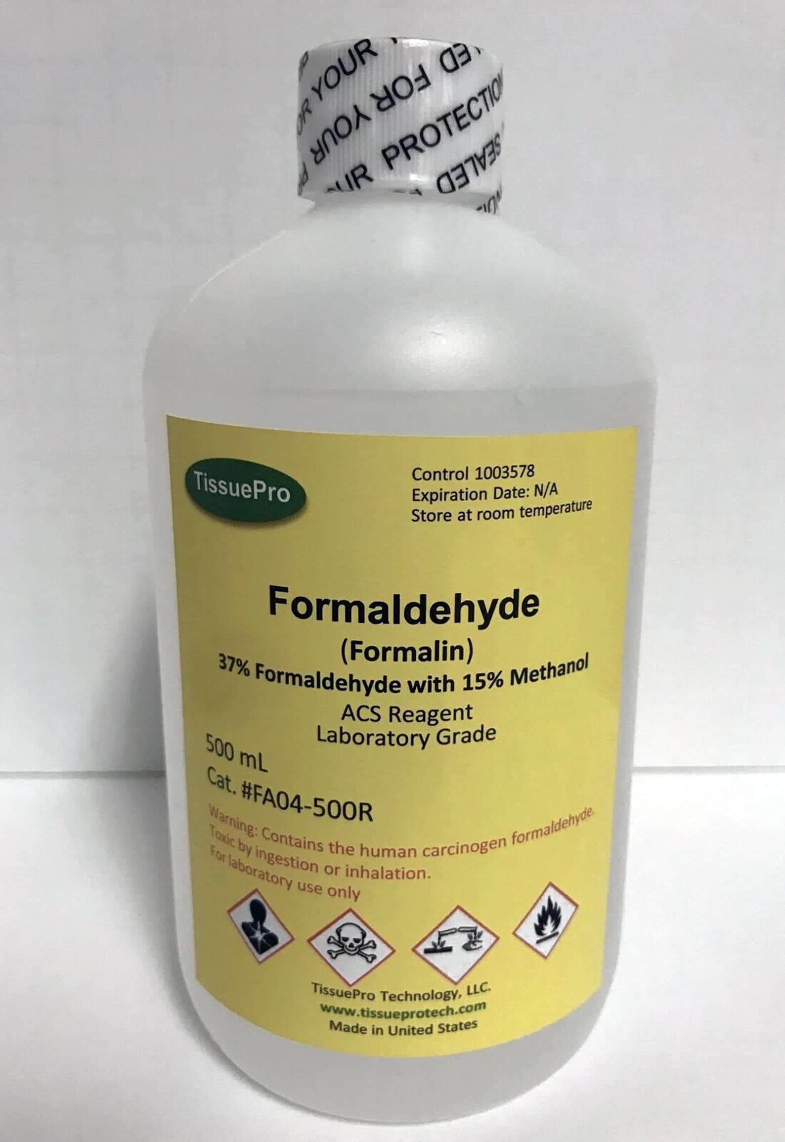 Tissue Pro - 37% Formaldehyde Solution, Formalin for Wet Specimen, Embalming Fluid, Tissue Preserving, Fixative, Formol Liquido, Medical Laboratories