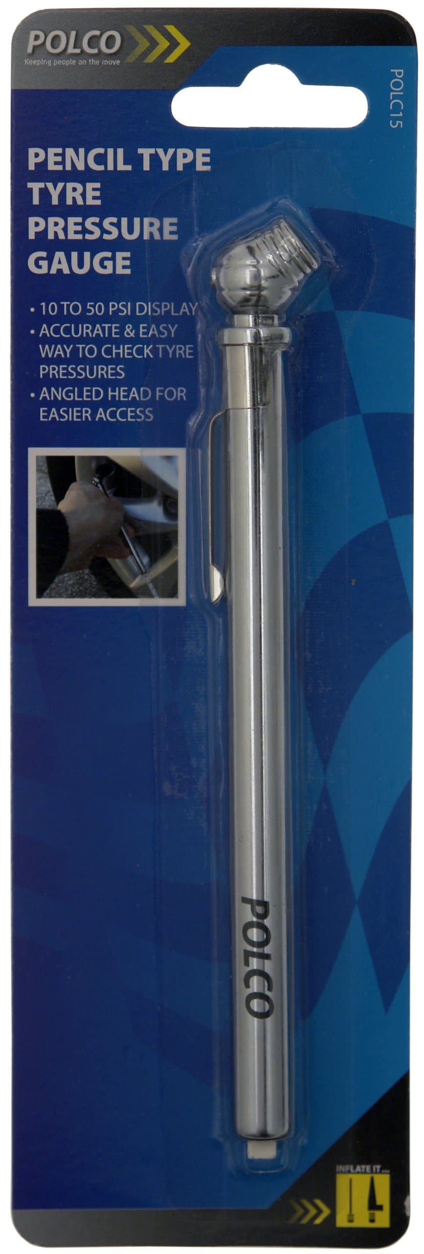 Polco POLC15 Pencil Type Tyre Pressure Gauge