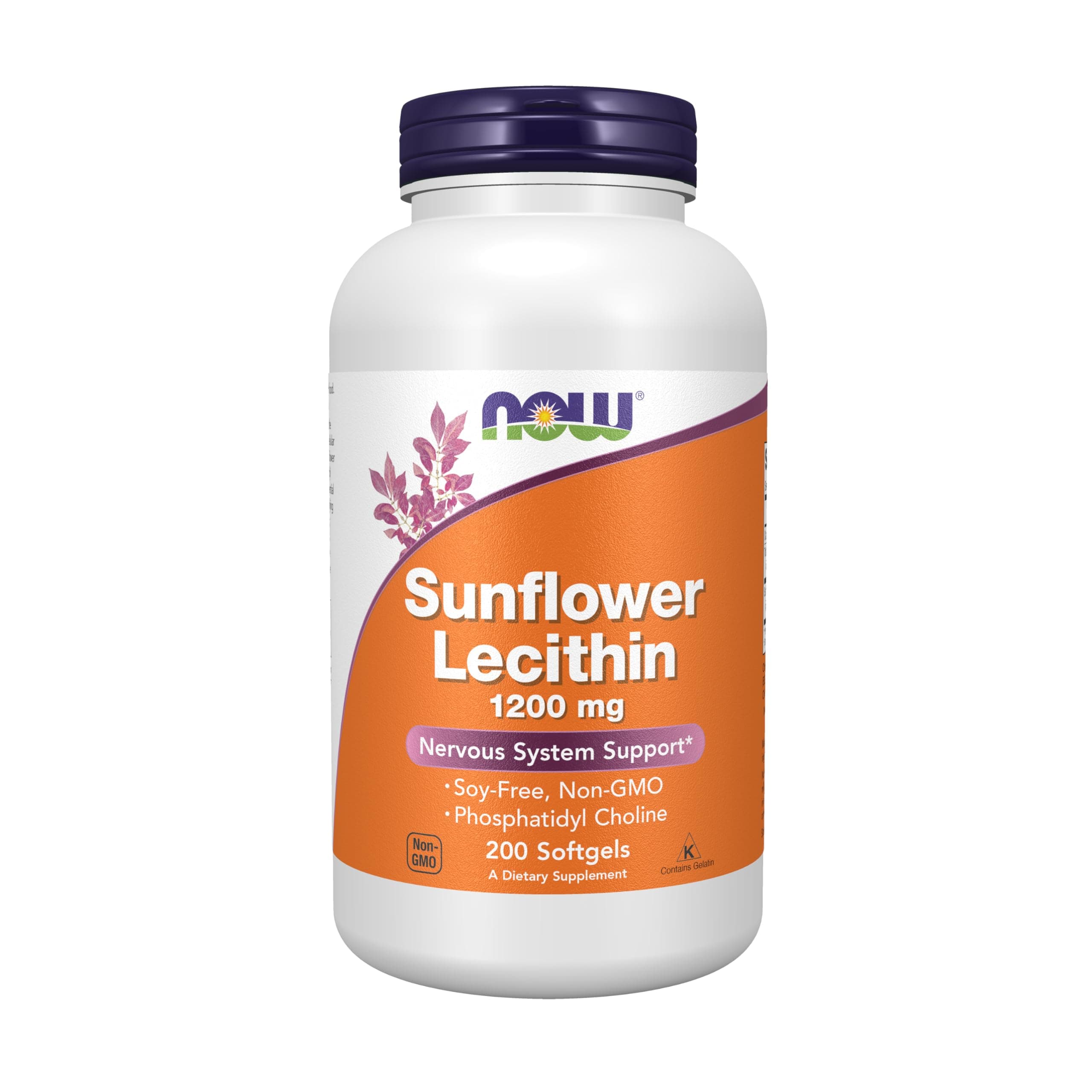 Now Foods Sunflower Lecithin Supplement, 1200 Mg 200 Softgels