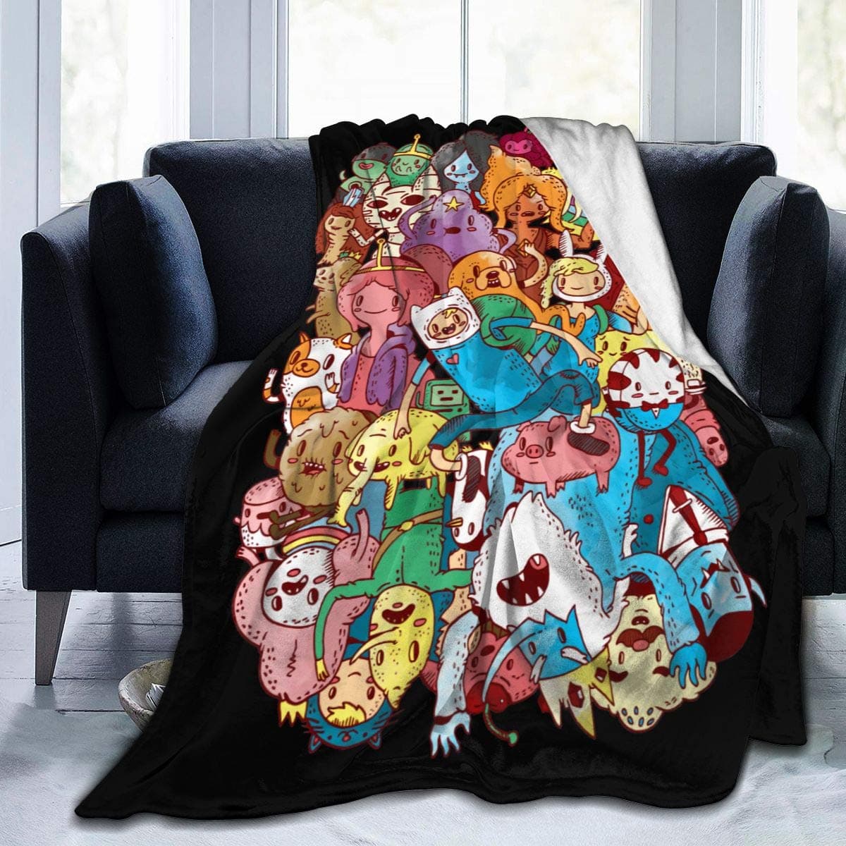 Adventure Time Soft and Warm Throw Blanket Digital Printed Ultra-Soft Micro Fleece Blanket 50"x40"
