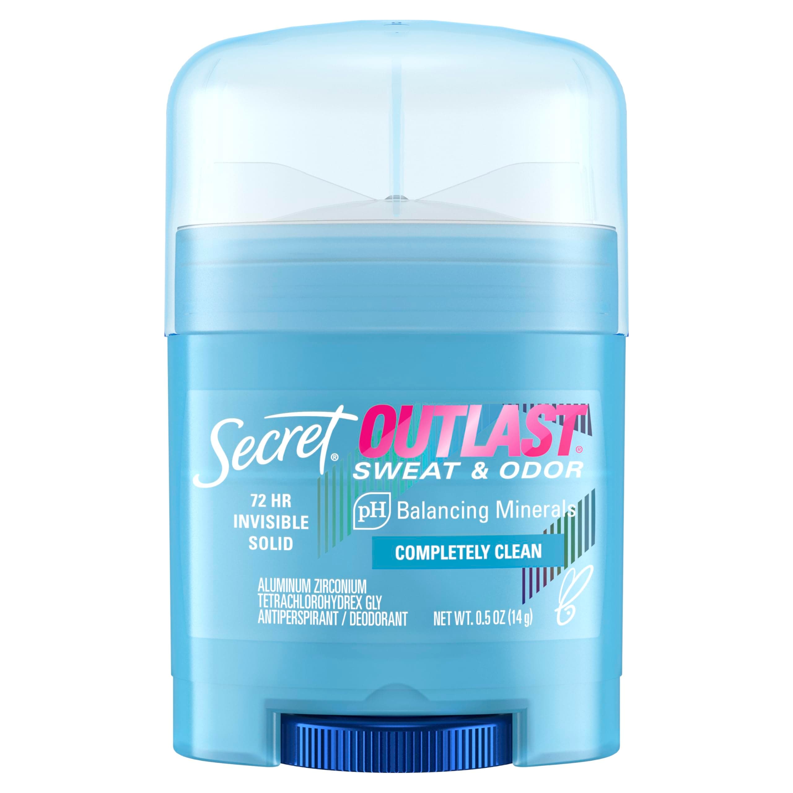 Secret Outlast Invisible Solid Antiperspirant and Deodorant, Completely Clean Scent, 0.5 Ounce