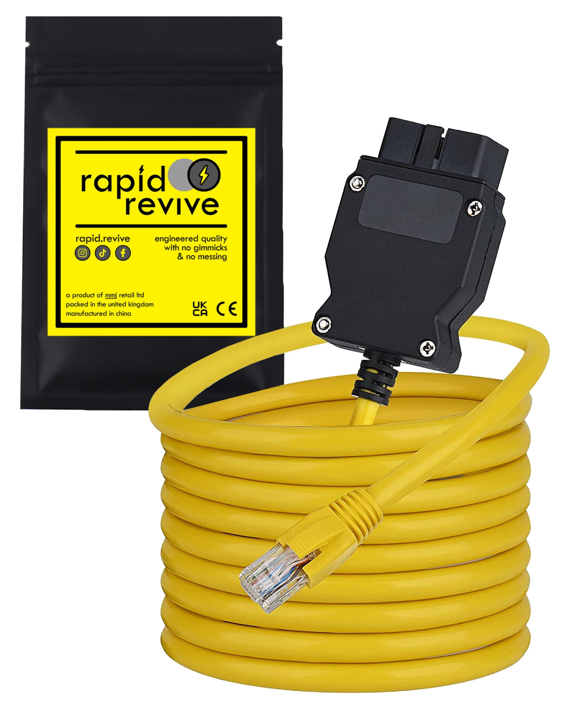 OBD To Ethernet Cable Compatible With BMW F-Series M3 M4 OBD2 ENET E-SYS ICOM ISTA-D RJ45 Diagnostic Tool Interface Adapter F Coding 2m Lead