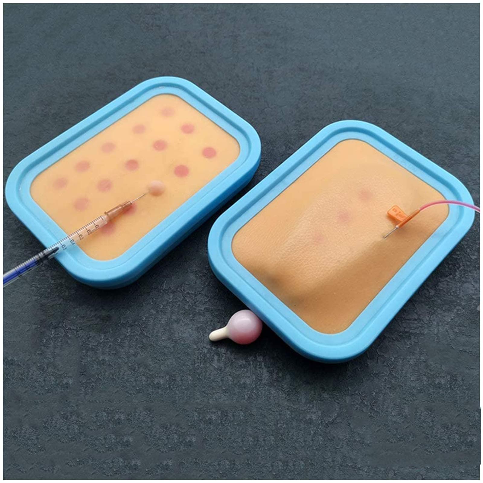 Venipuncture IV Injection Training Pad Model - Injection Practice Pad - Intradermal Injection Silicone Human Skin Training Model, 2 Pcs