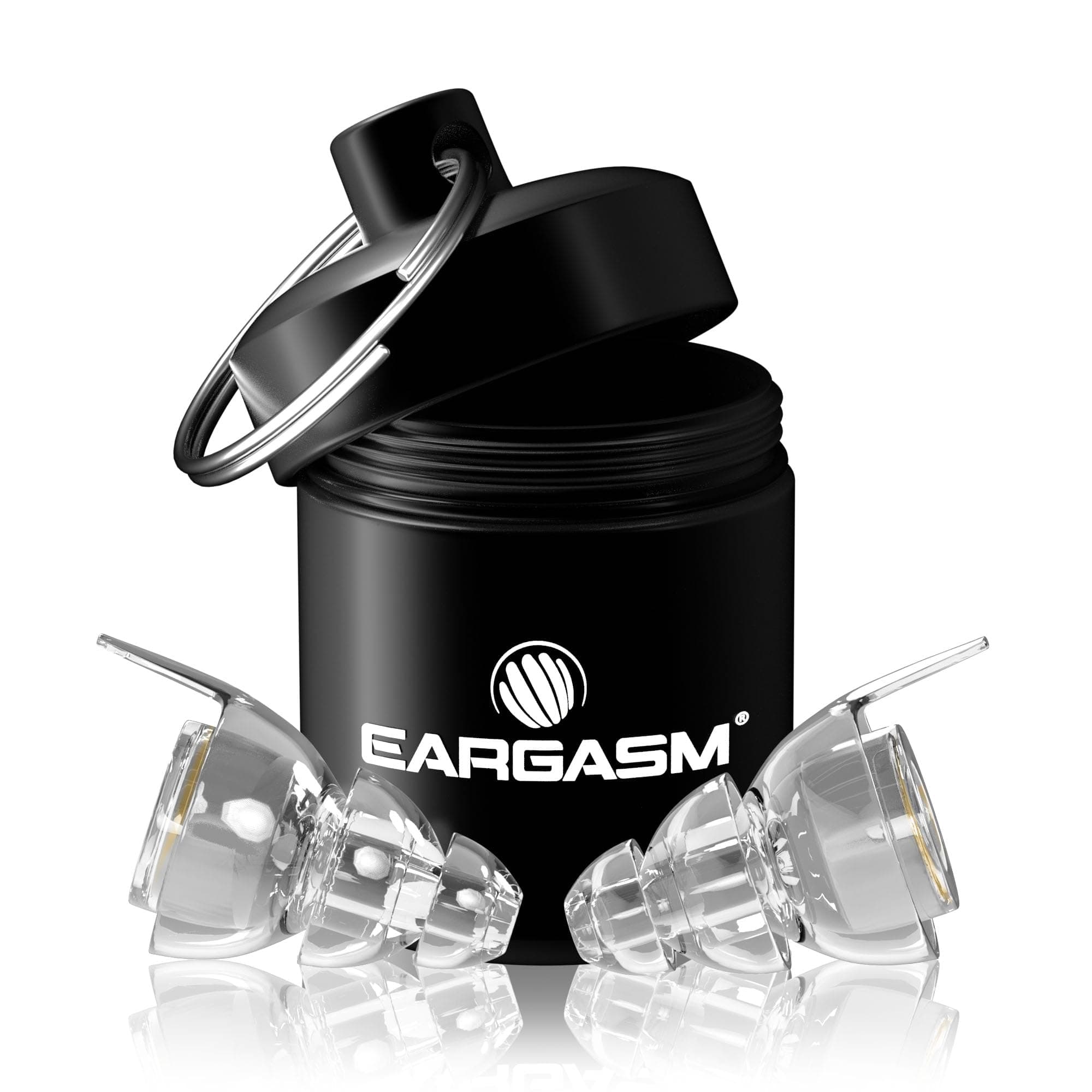 Eargasm High Fidelity Transparent Clear Earplugs for Concerts, Festivals, Musicians, DJs, Night-Life, Motorcycle Hearing Protection - Reusable Ear Plugs for High Fidelity Noise Reduction up to 21 dB