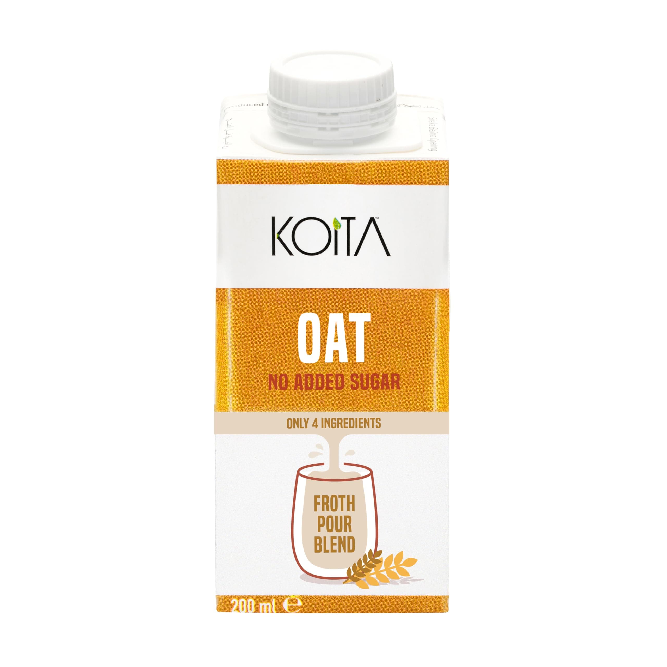 Organic Oat Milk (200ml) - Made from Italian Oats, No Added Sugar, Vegan, Plant-Based, Source of Fiber, EU Certified Organic