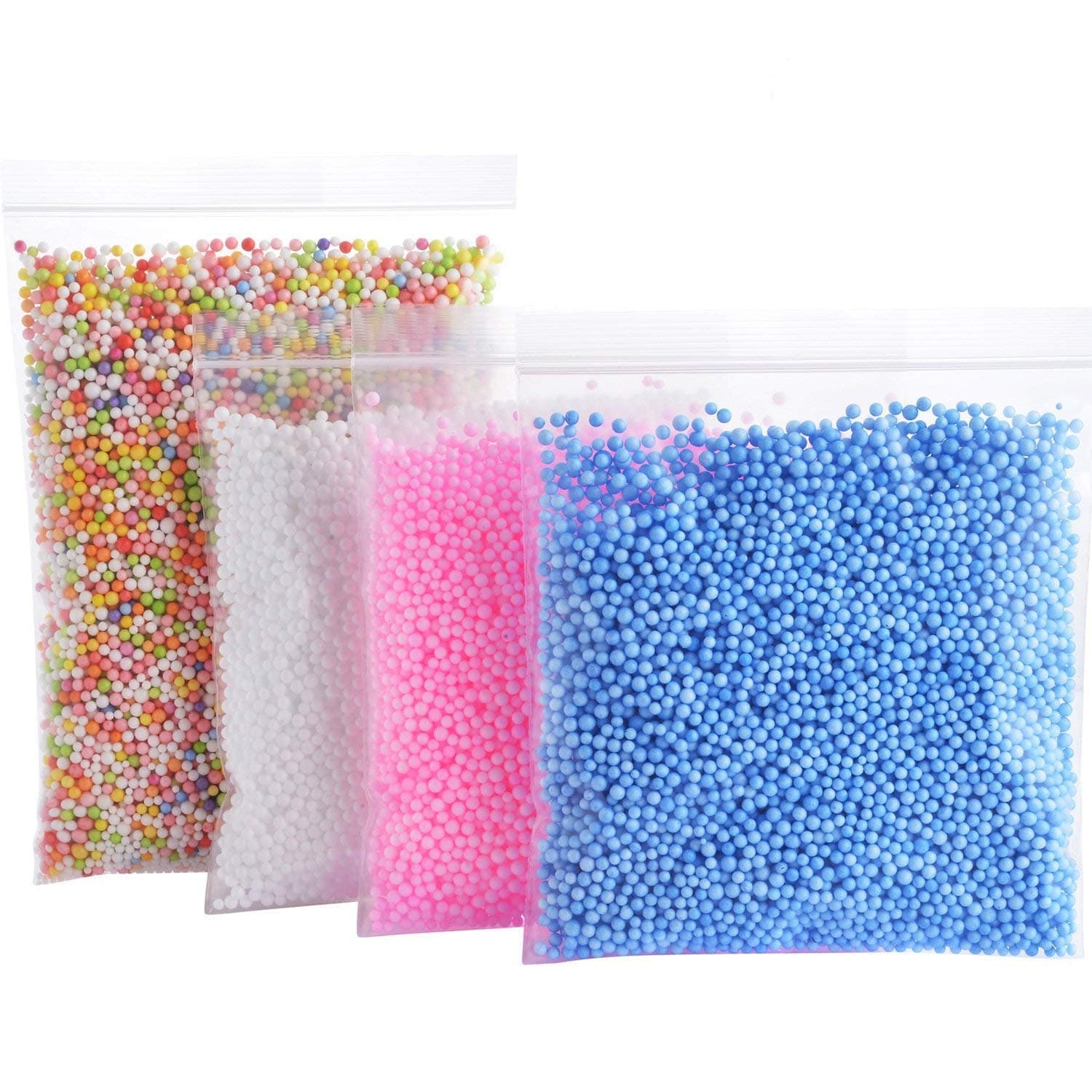 Foam Balls for Slime - Colorful Styrofoam Balls Beads Mini 0.1-0.18 inch (30000 pcs)- Decorative Ball Arts DIY Crafts Supplies For Homemade Slime, Kid's Craft, Wedding and Party Decoration (4 Pack)