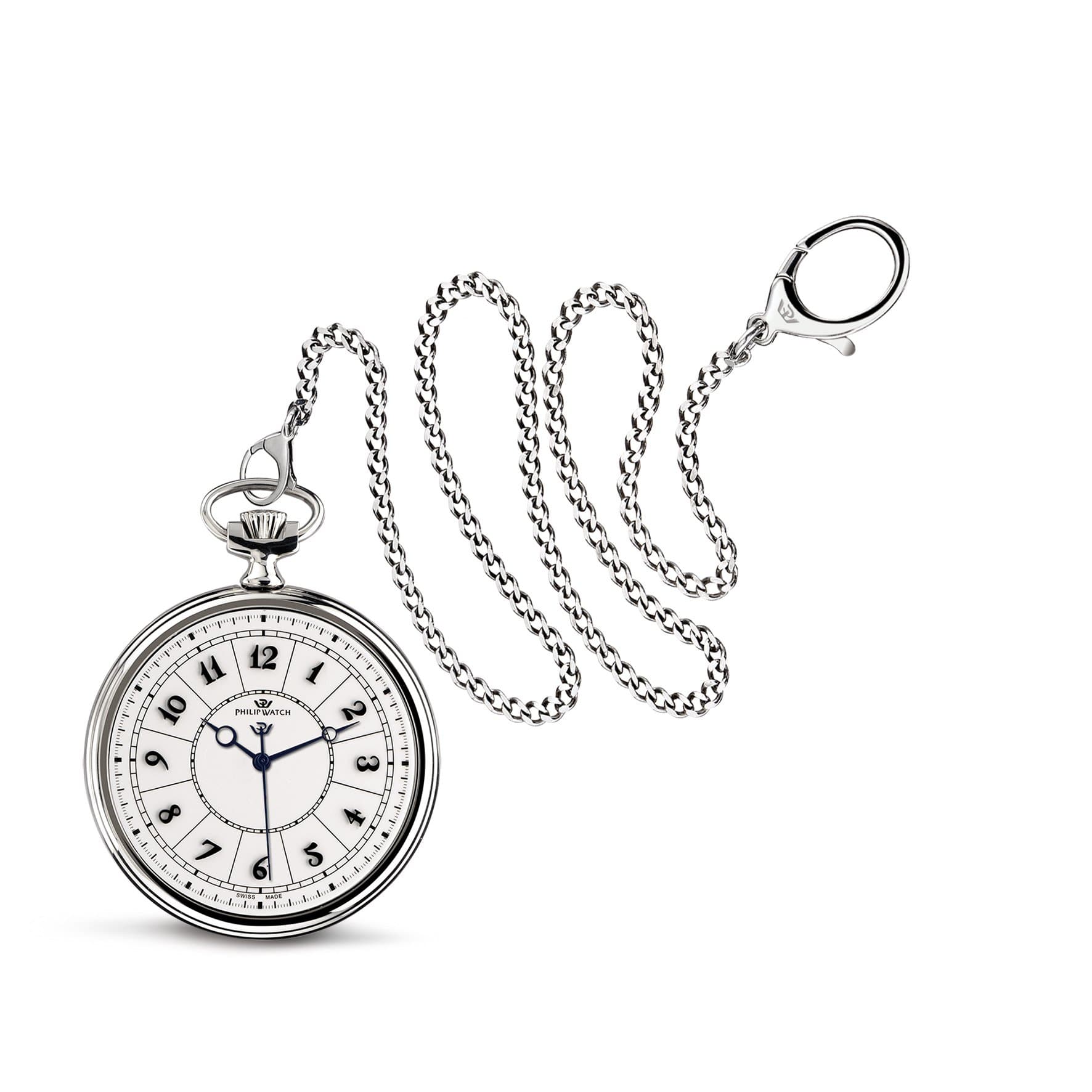 Philip Tasca Men's Quartz Watch with Silver Dial Analogue Display and Silver Stainless Steel Strap R8259183001