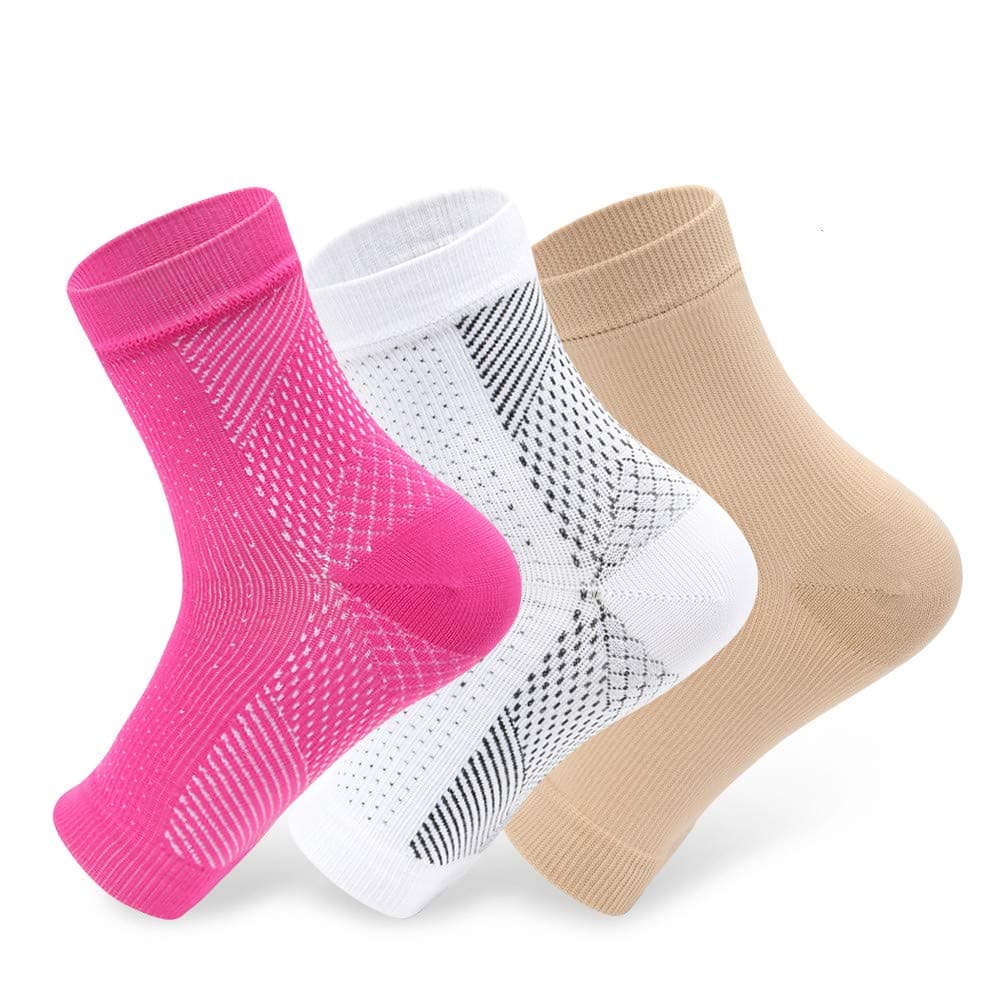 Plantar Fasciitis Compression Socks, 20-30 mmHg Foot Sleeves Ankle Sleeve for Ankle/Heel Support, Relieve Foot Arch Pain, Increase Blood Circulation, Reduce Foot Swelling(3 Pairs,6-10)
