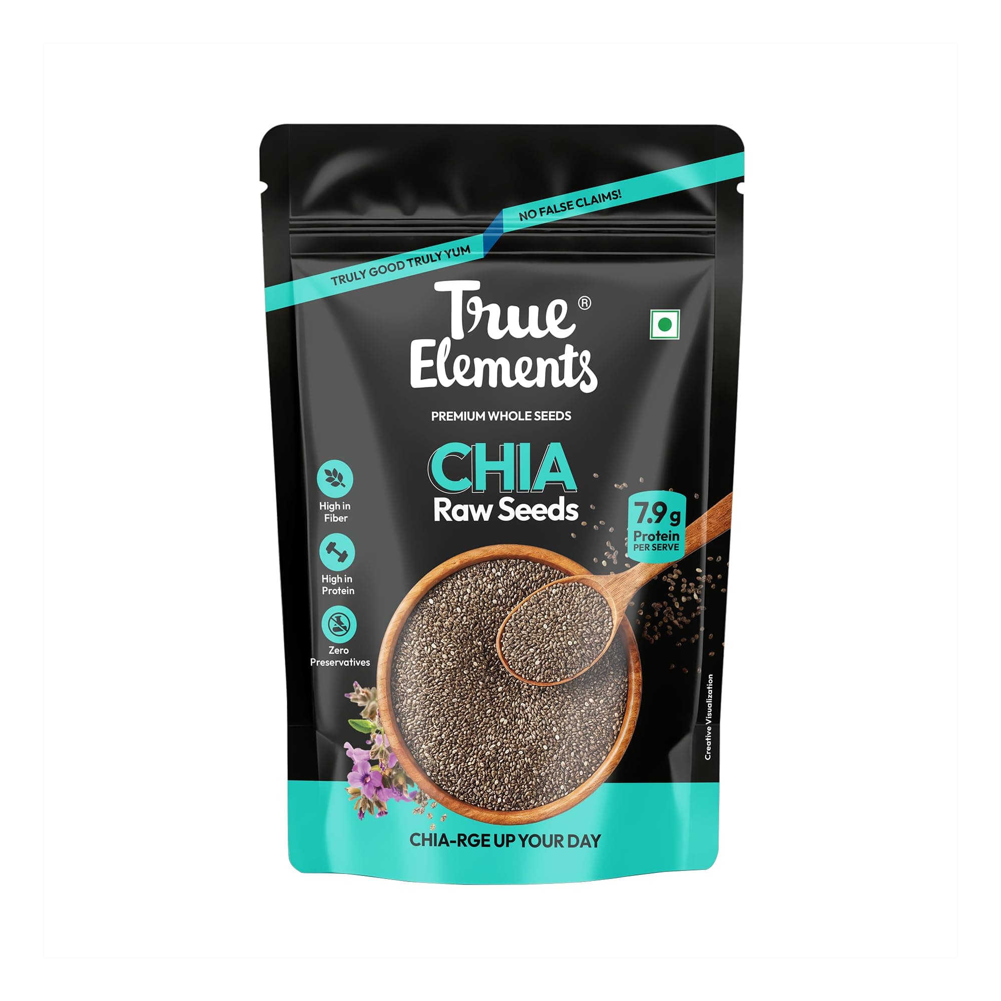 True Elements Chia Seeds 250g - Healthy Raw Seeds | Clean Chia Seeds for Eating | Healthy Snacks | Calcium and Protein Rich Seeds
