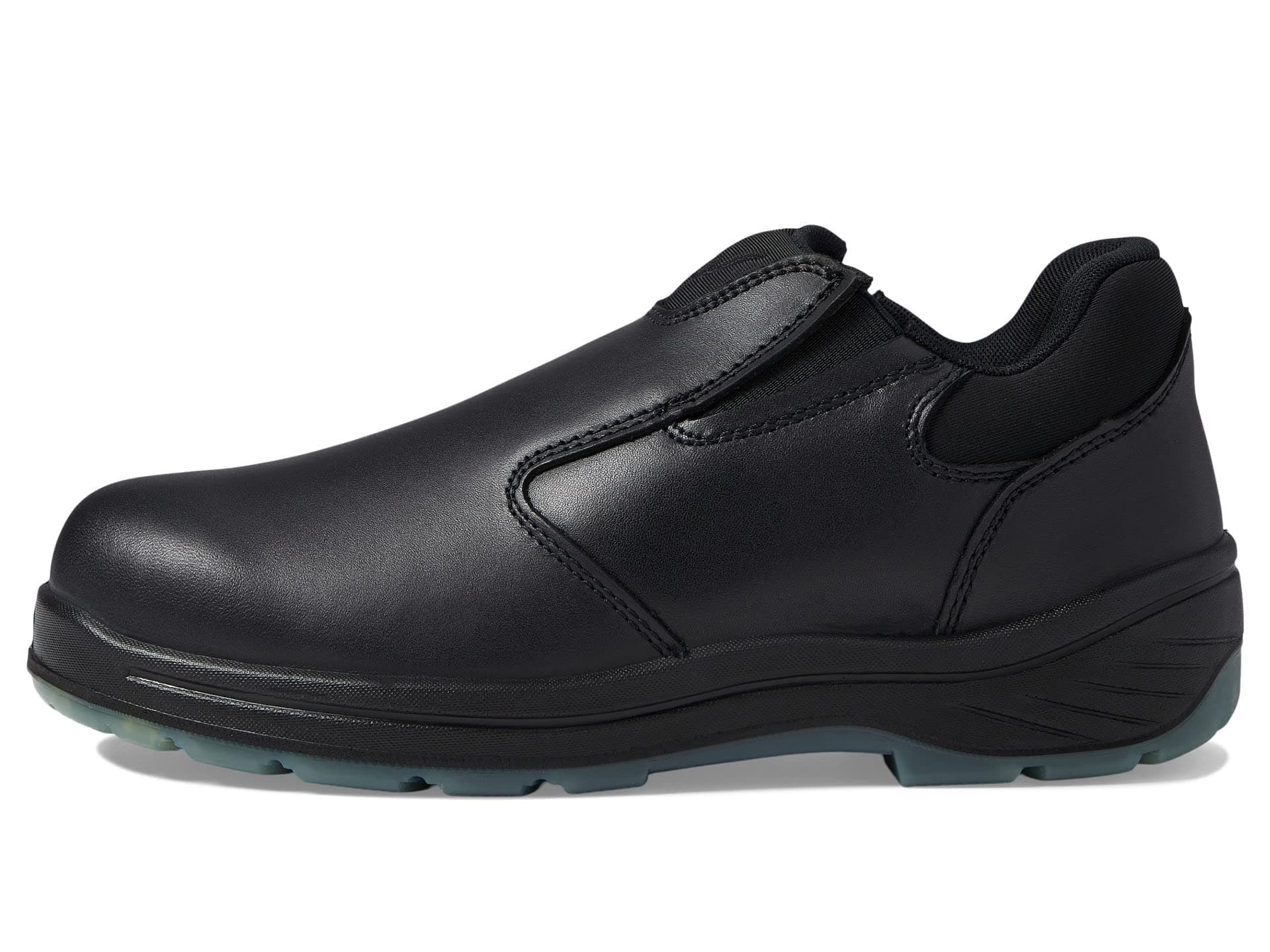 Thorogood Thoro-Flex Black Slip-On Work Shoes for Men and Women - Full-Grain Leather Upper with Cushioning Footbed and Slip-, Oil-, and Puncture-Resistant Outsole