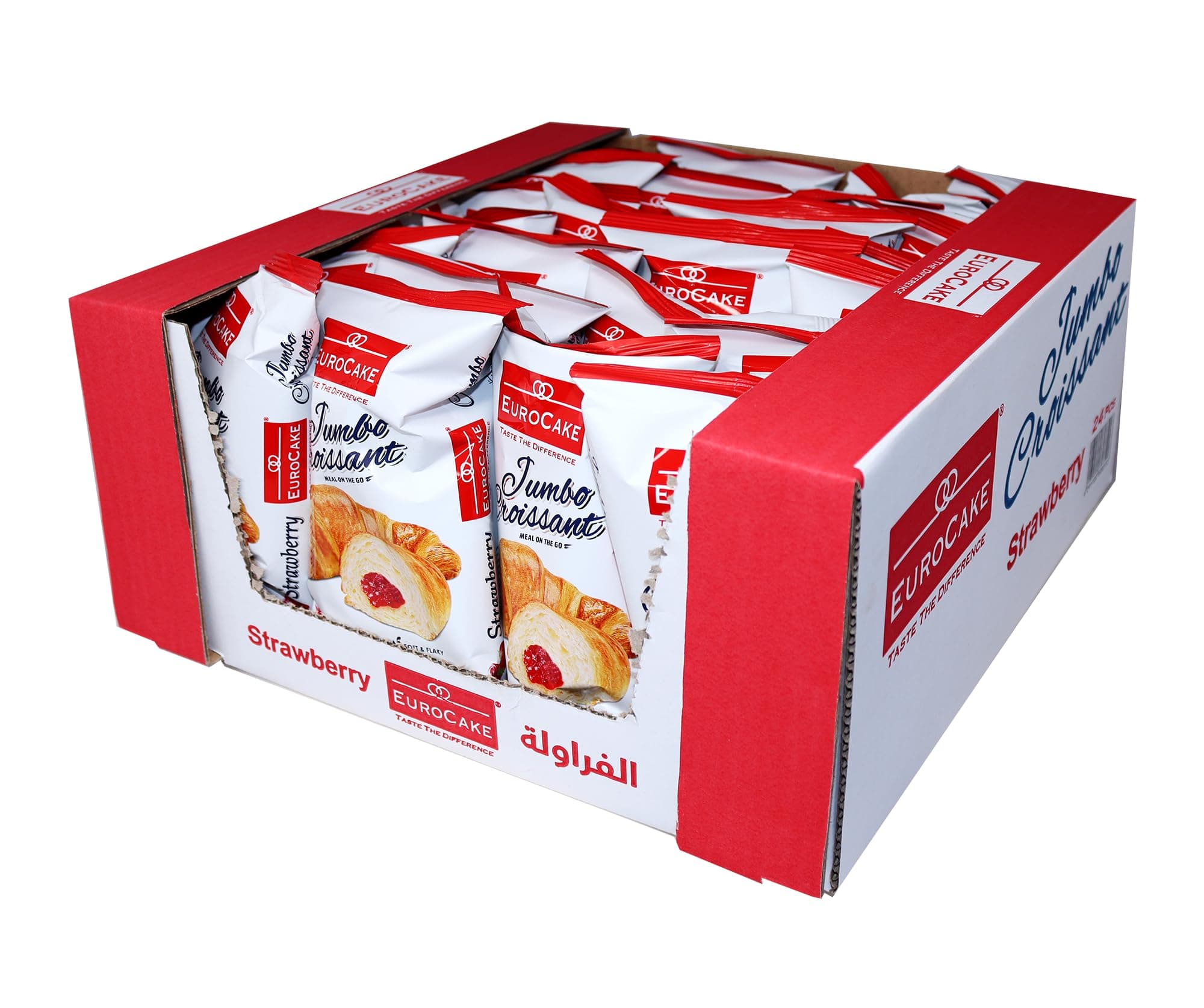 Euro CakeJumbo Strawberry Croissant 50 g, 24-Pack