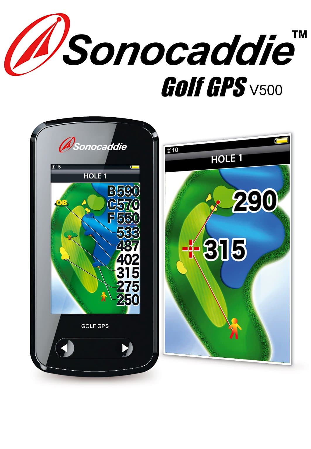 Sonocaddie V500 Touch Preloaded Color Golf GPS