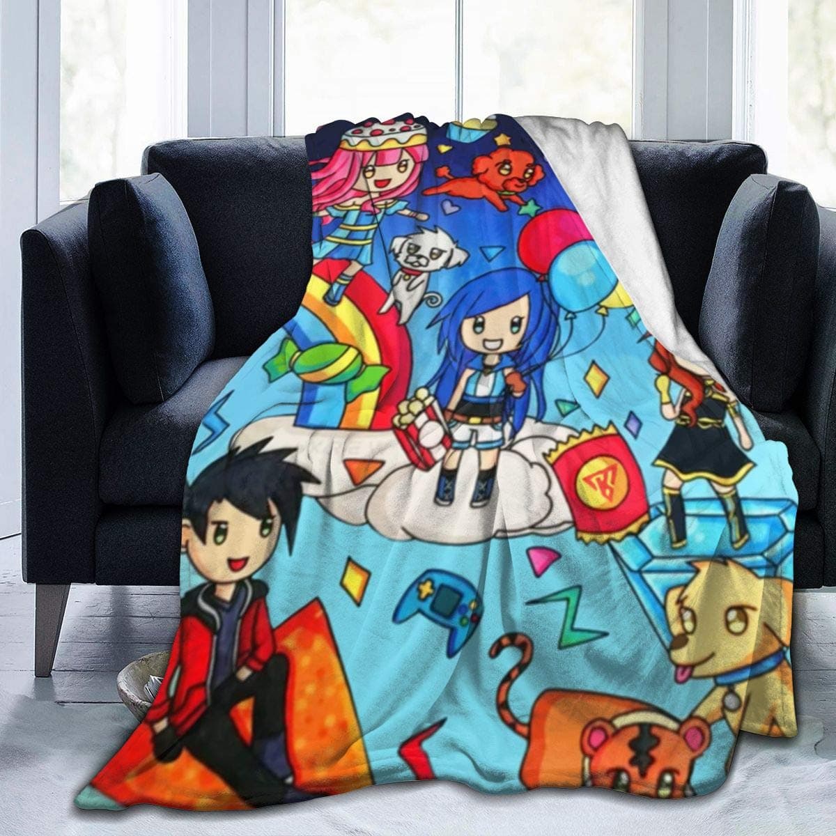 Fashion Flannel Blanket The_KREW Soft Throw Blanket Ultra-Soft Micro Fleece Blanket for All Season