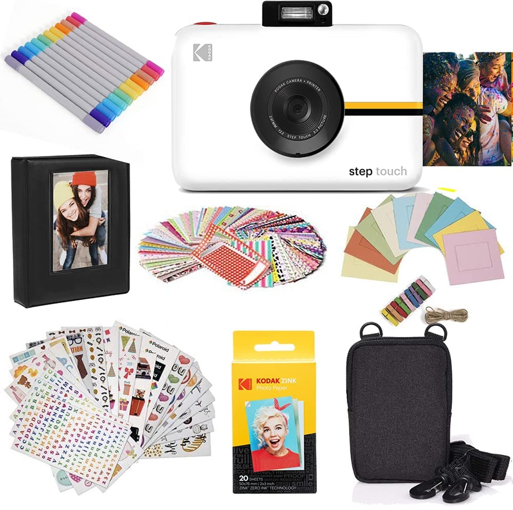 Kodak Amzroditc20K1W Step Touch Instant Camera With 3.5” Lcd Touchscreen Display 13 Mp, 1080P Hd Video, White