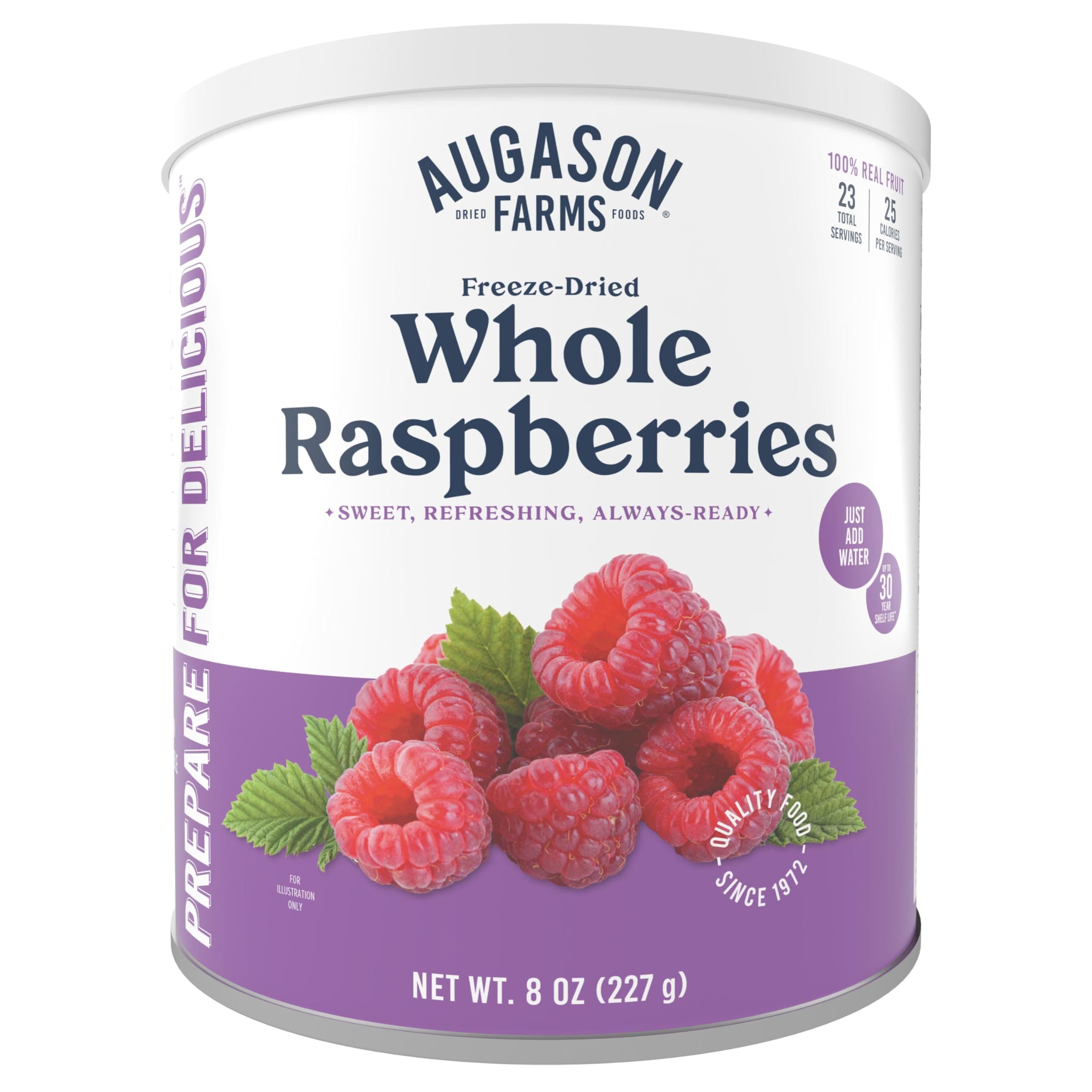 Freeze Dried Whole Raspberries #10 Can, 8 oz