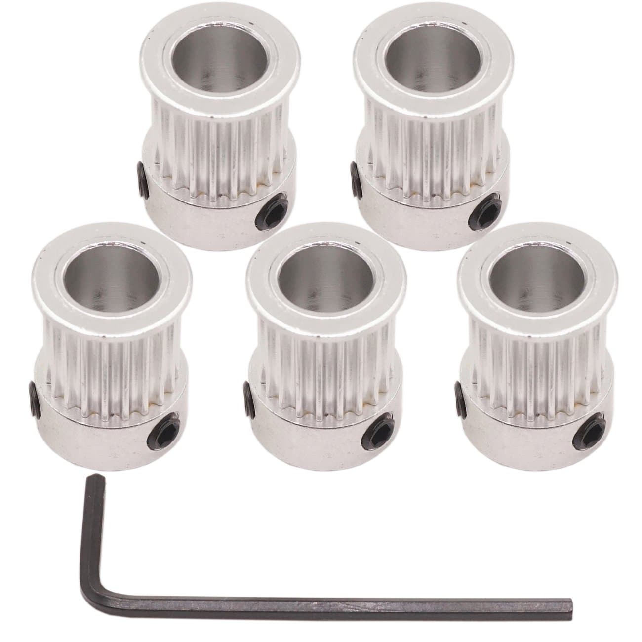 WINSINN GT2 Timing Belt Pulley 20 Teeth, 8mm Bore, for 10mm Width Belt - Ideal for Automation, Robotics, Precision Machinery (5-Pack)