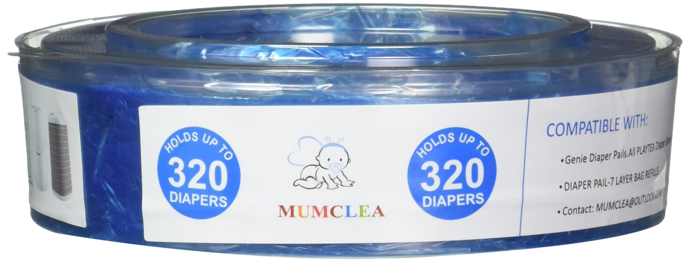 Diaper Mate Refill for Diaper Genie Diaper Pails 4 Pack – 1,120 Count – 6 Month Supply