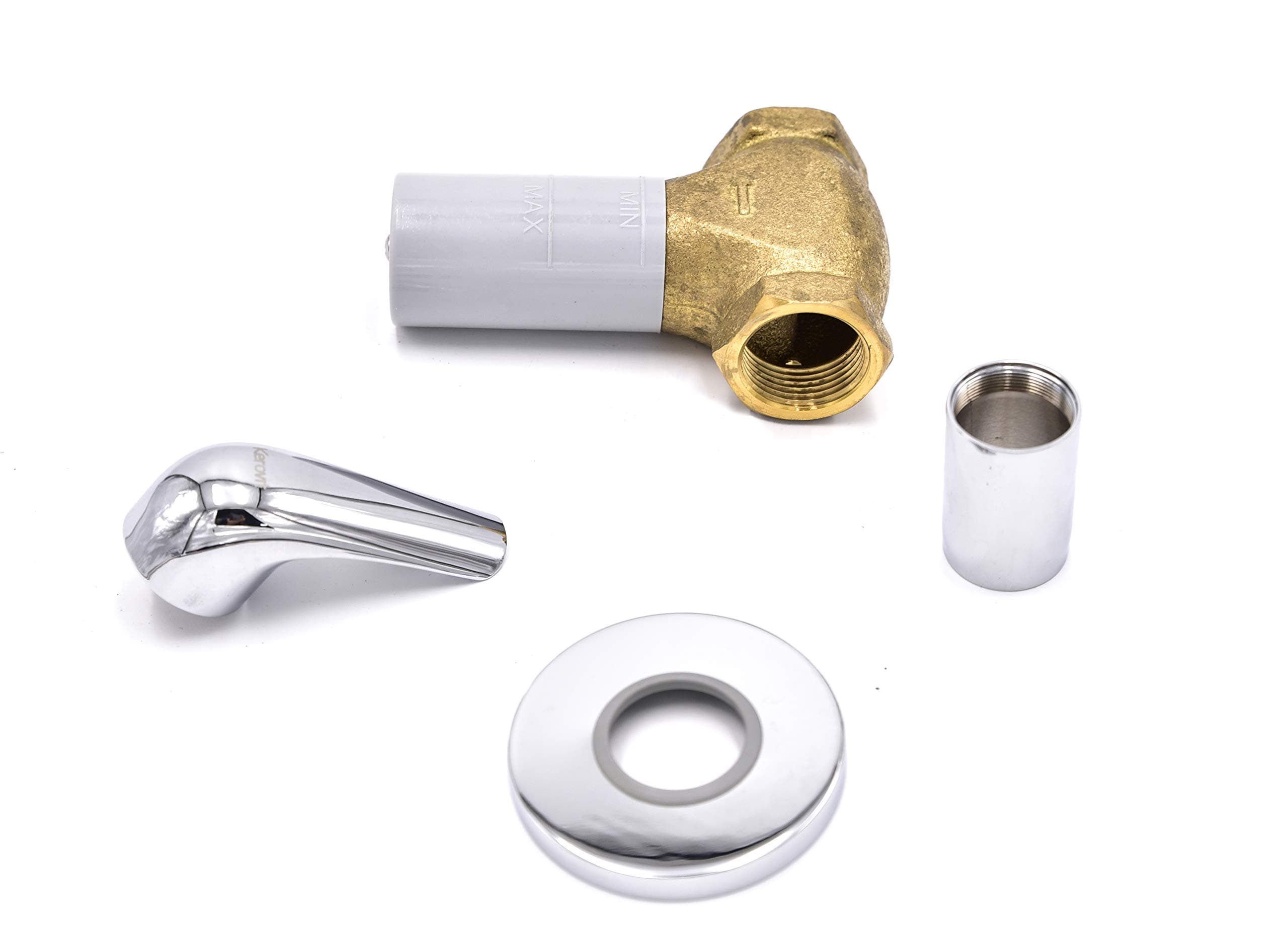 Kerovit Slope KB1311043 Brass Flush Cock Body with Trim (Silver)