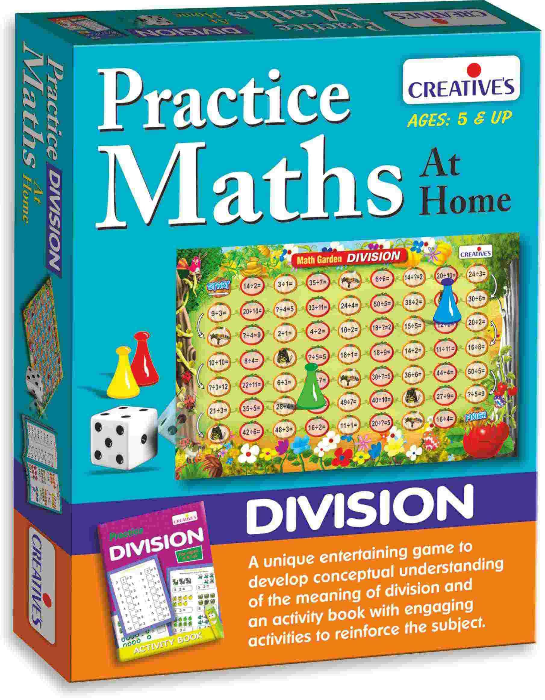 Creative’s Practice Math at Home Division | Learning Math Game for Kids | Educational Board Game to Practice Division | Activity-Based Math Toy for Ages 5 & Up
