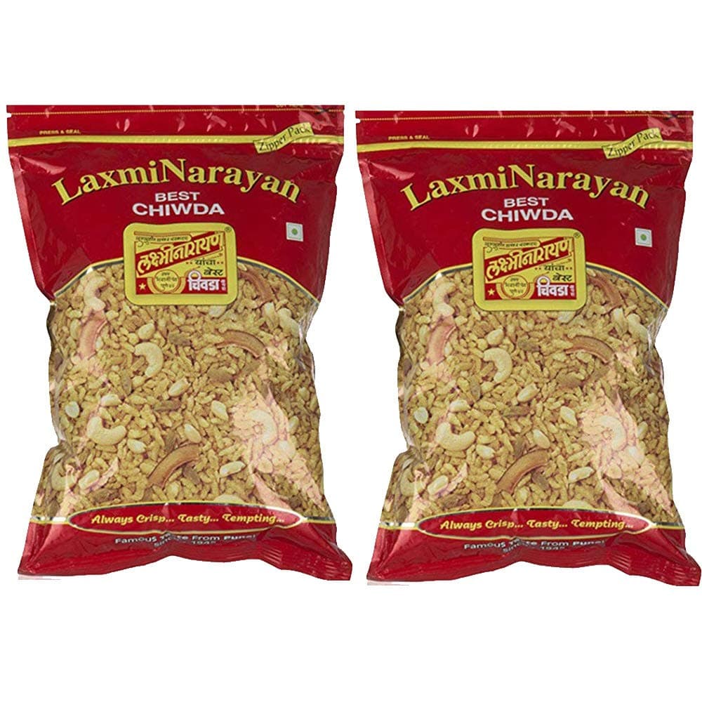 Laxminarayan Chiwda - Pune | Indian Snacks | Namkeen (Poha Chiwda 500g x 2)