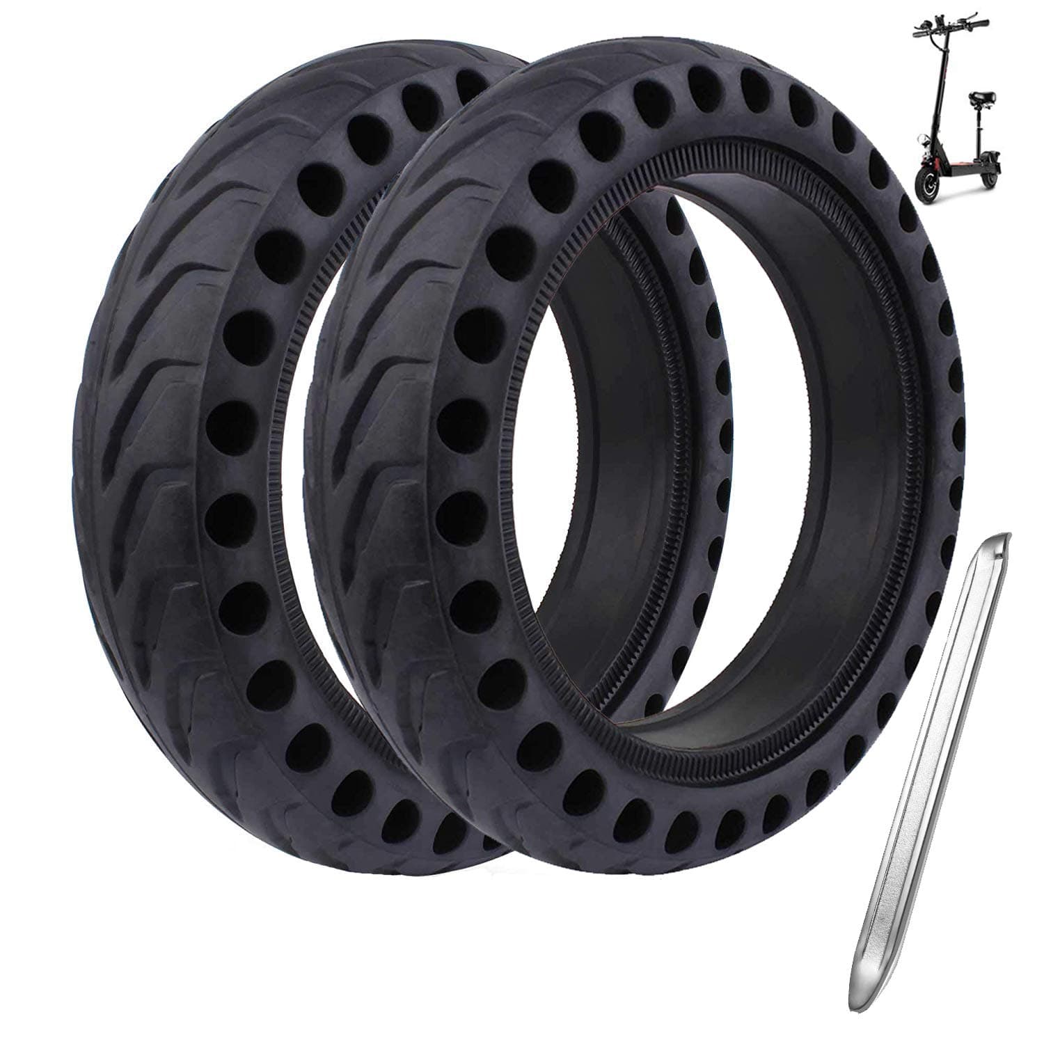 Hito Rubber Damping Solid Tire 8.5 Inch Front/Rear Tire Wheel Replacement for Xiaomi M365/M365 PRO Electric Scooter
