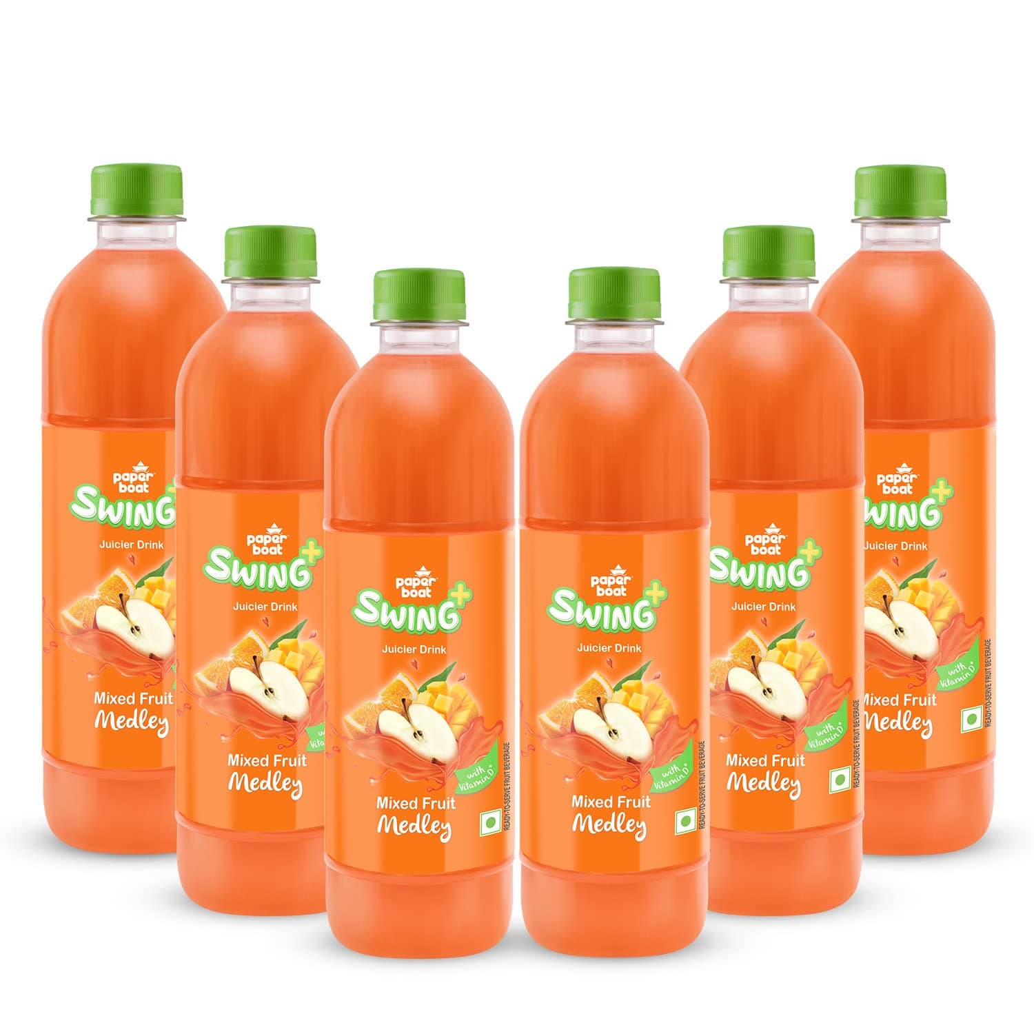 Paperboat Swing Mixed Fruit Medley Juice with Vitamin D, 600 ml Each - Pack of 6