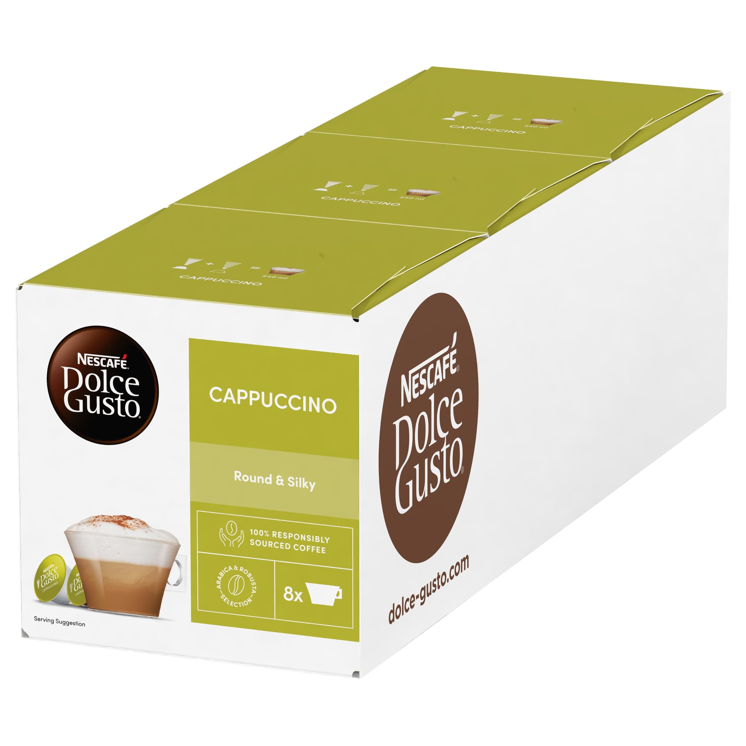Nescafe Dolce Gusto Cappuccino, 16 Capsules, Pack of 3