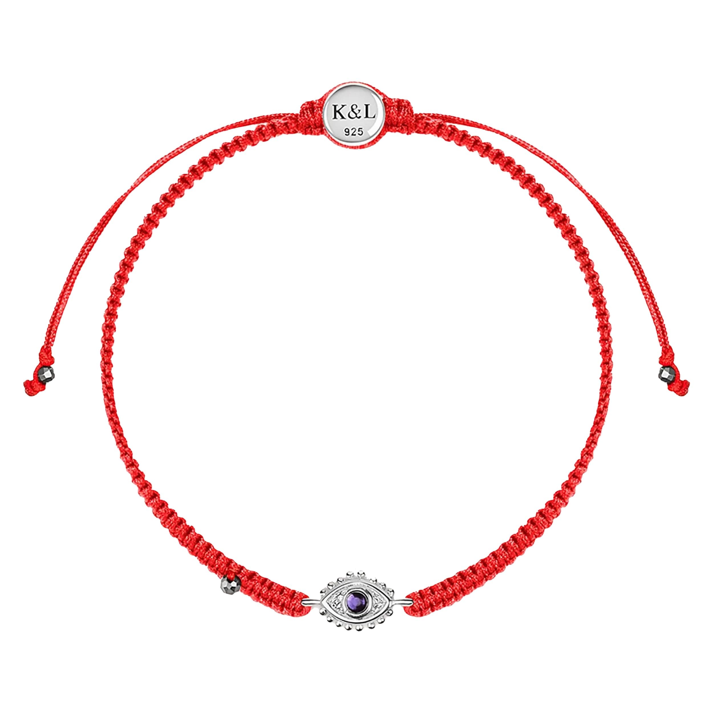 Powerful Protection, Red String Bracelet & Evil Eye Charm for Women with Genuine Gemstone, Size 5.5"-7.5”
