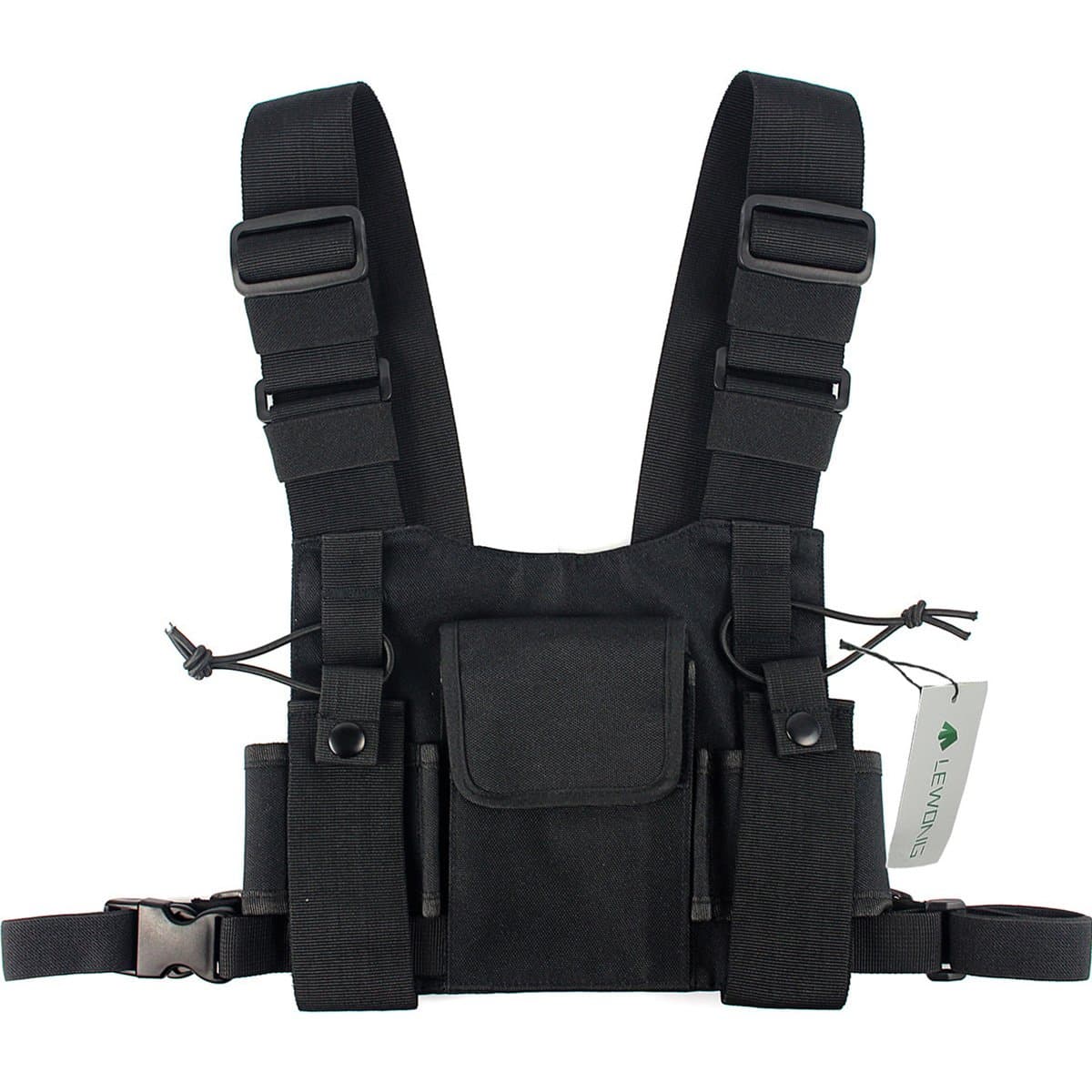 Lewong Universal Radio Chest Harness Bag Pocket Pack Holster for Two Way Radio (Rescue Essentials)