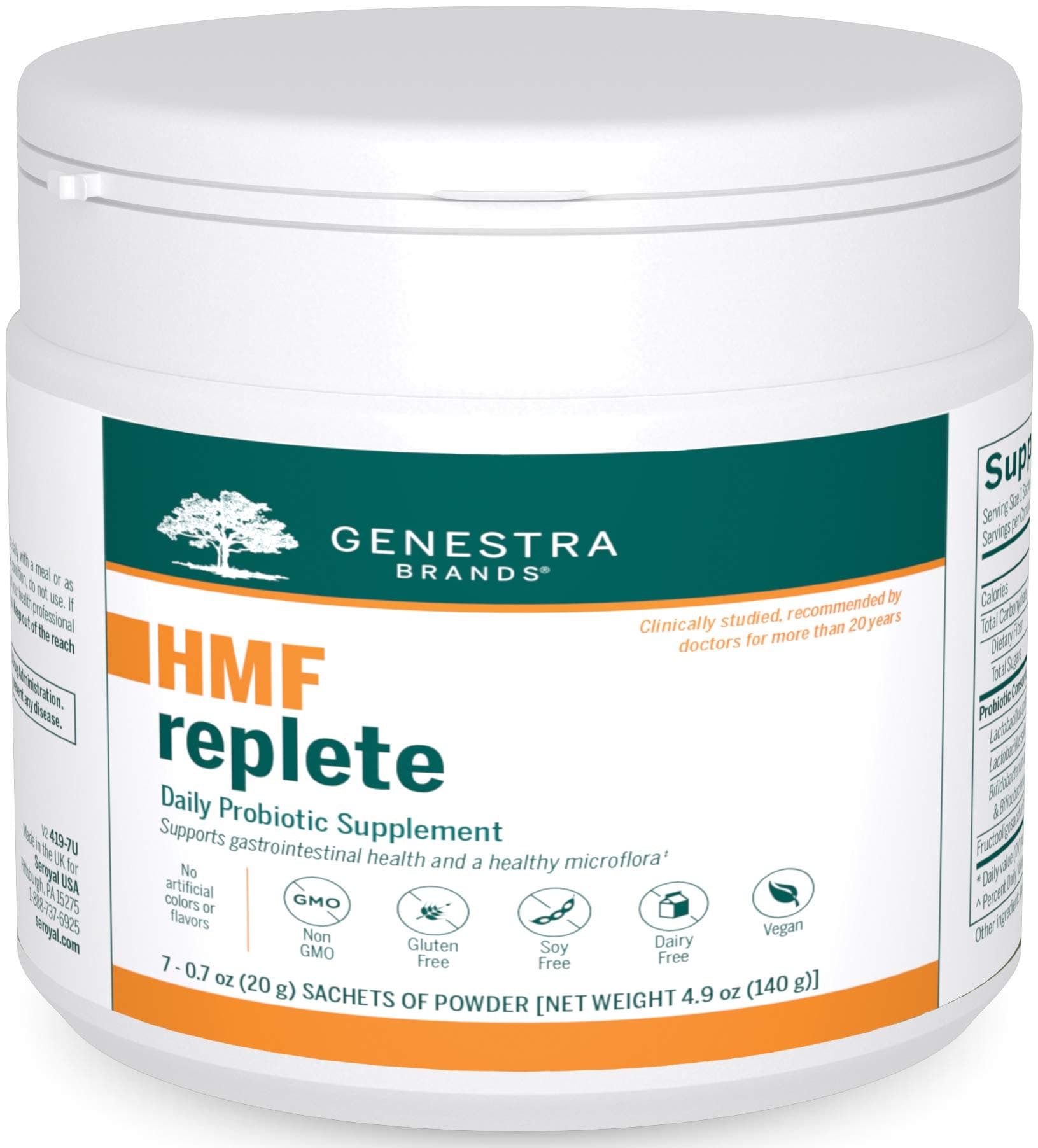 Genestra Brands HMF Replete | Probiotic Formula to Support Healthy Gut Flora | 7 Sachets