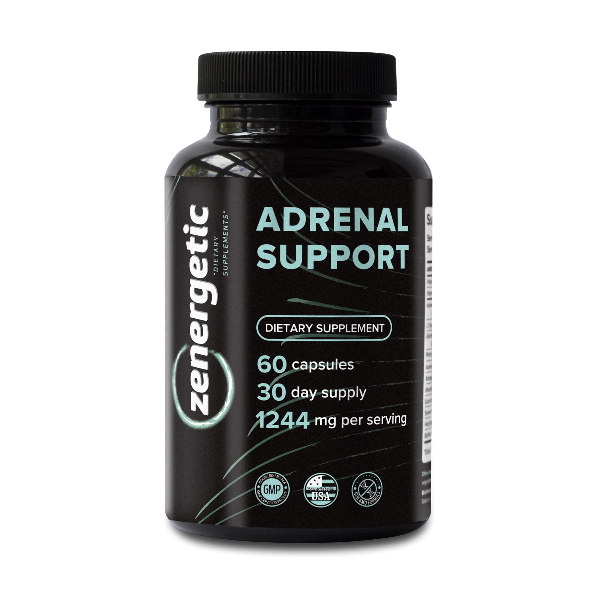 Adrenal Support Supplements β Cortisol Manager, Calm Support, Mood & Energy Support, with Ashwagandha, L-Tyrosine, Rhodiola Rosea & Holy Basil β 60 Pills Non GMO