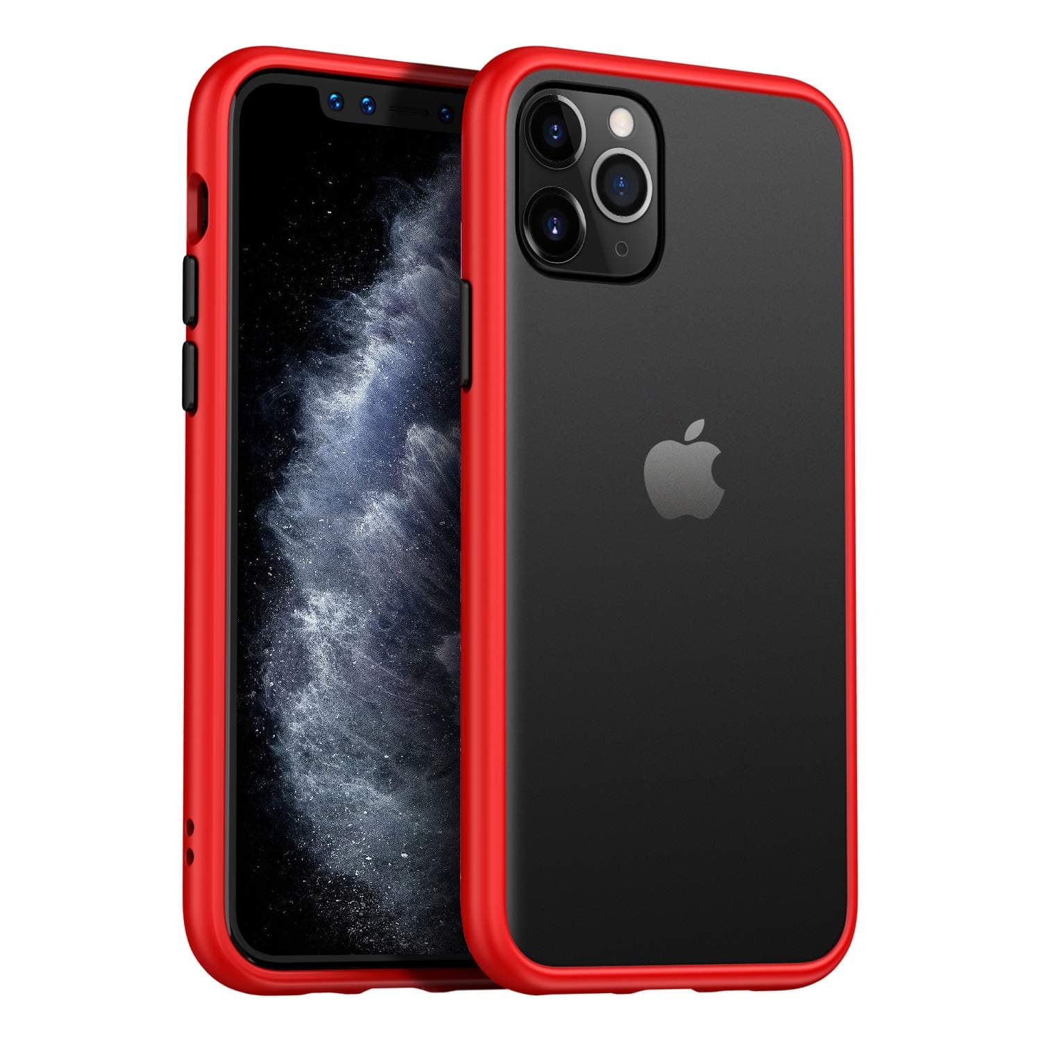 MKOAWA Slim Fit for iPhone 11 Pro Case 5.8 Inch, Translucent Matte Case with Soft Edges, Shockproof Protective Case Cover for Apple iPhone 11 Pro (2019) - Red
