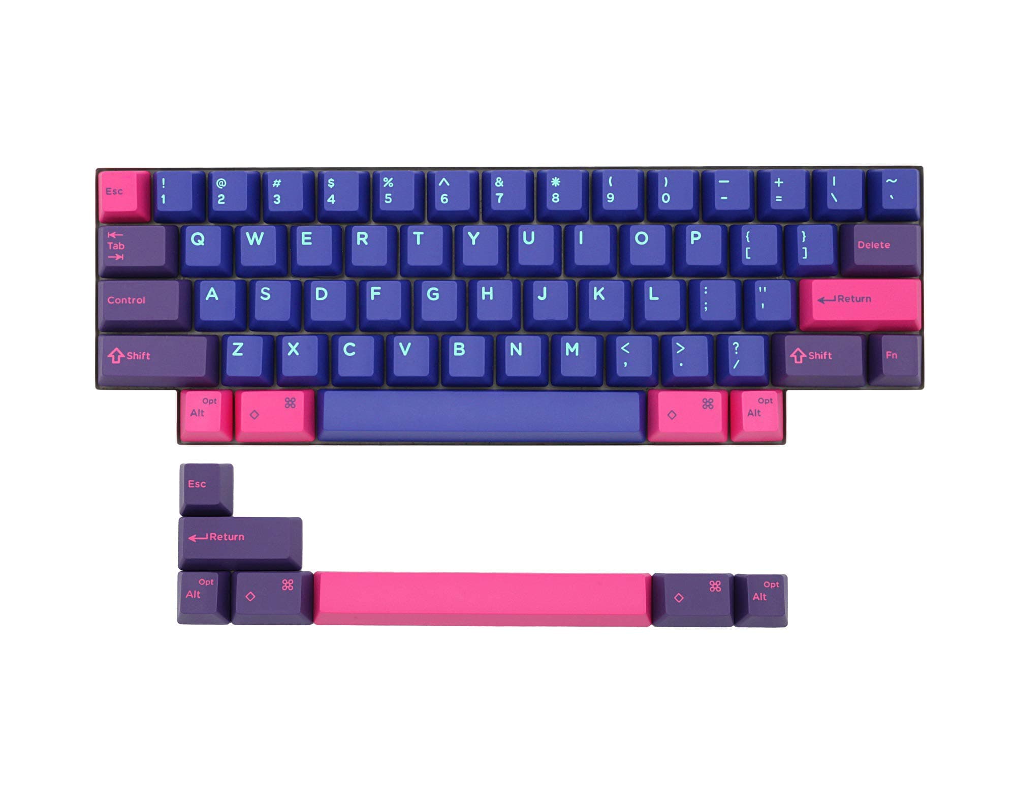 KPREPUBLIC Domikey hhkb abs doubleshot keycap Set Cyber p hhkb Profile for topre stem Mechanical Keyboard HHKB Professional pro 2 bt Punk (Domikey HHKB CyberP x1)