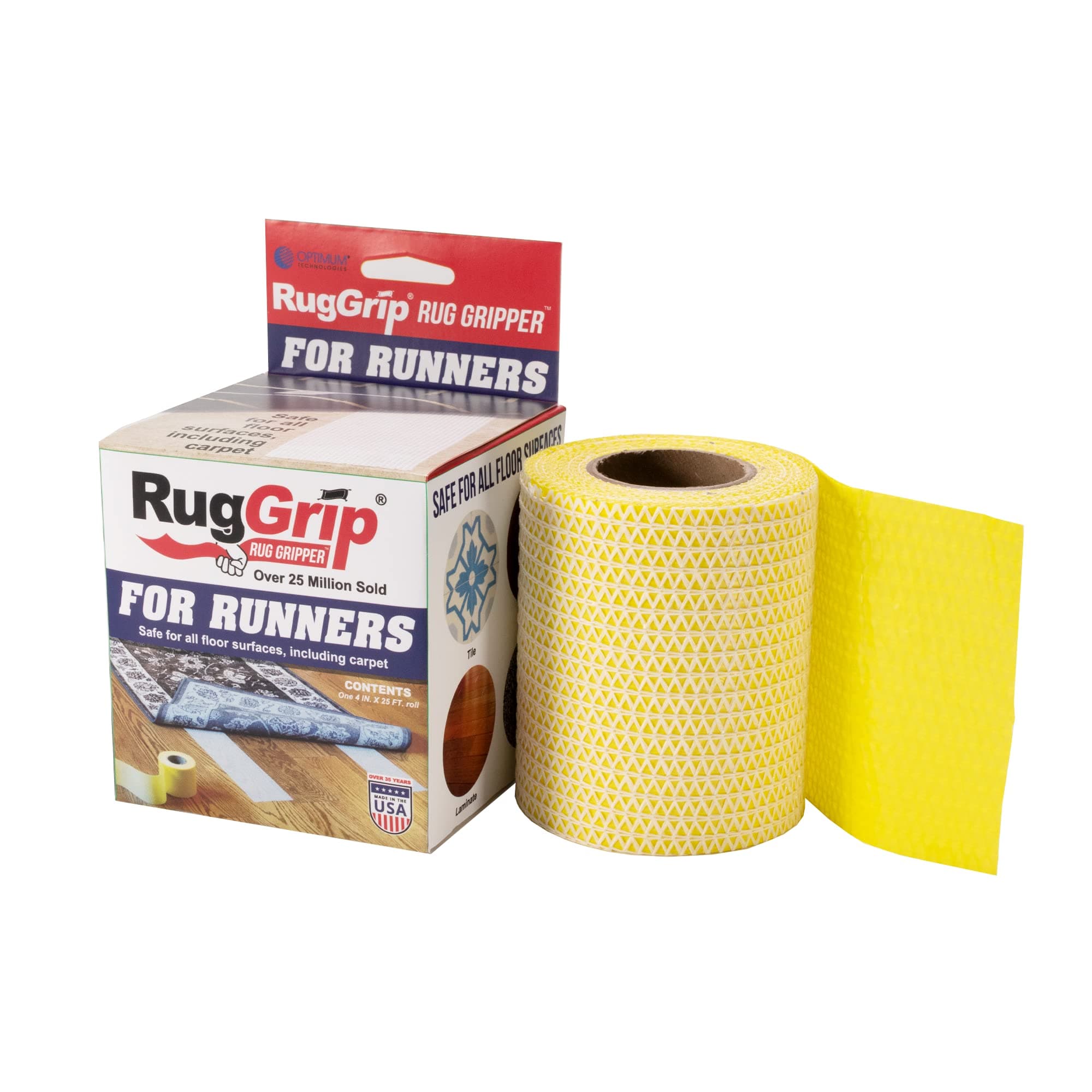 Lok-Lift Rug Gripper Tape for Home and Office, 4-Inch x 25-Feet