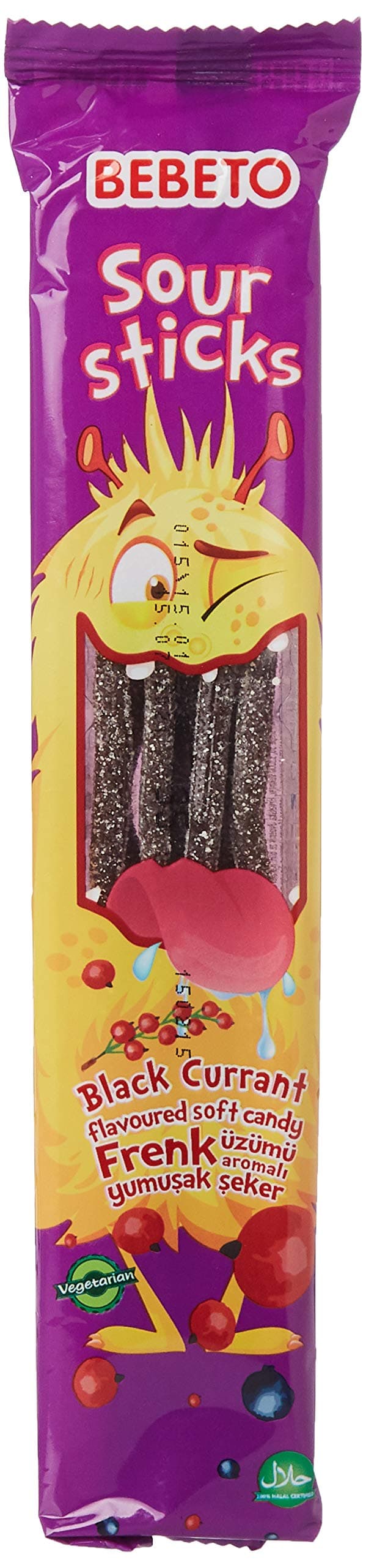 Bebeto Licorice Blackcurrant Sour Sticks, 35 gm