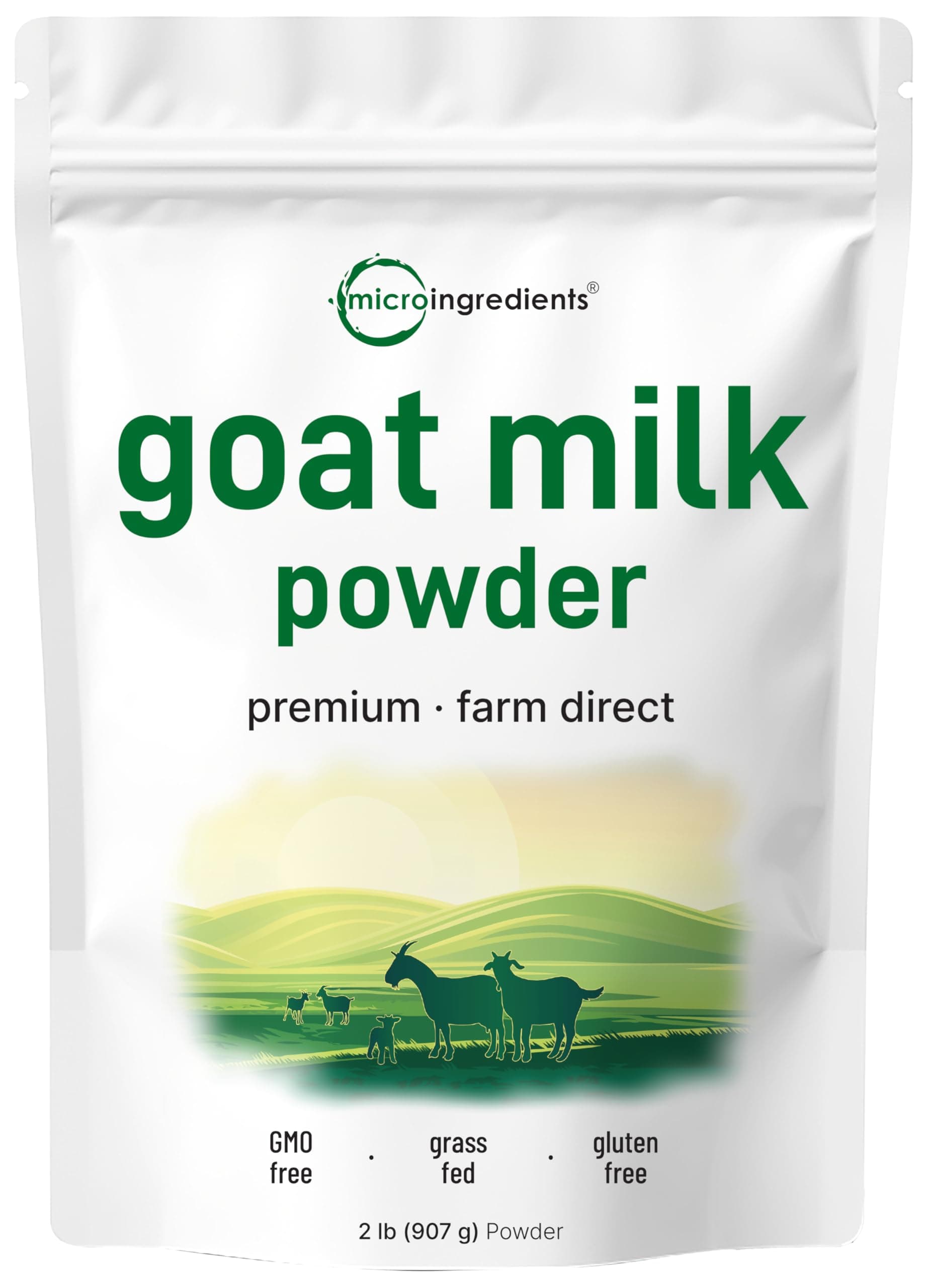 Micro Ingredients Goat Milk Powder, 2 Lb | Grass-Fed Australian Source | Pure, Easily Digested Formula | High in Protein, Calcium & Probiotics | Non-GMO, Gluten-Free, Pet Friendly