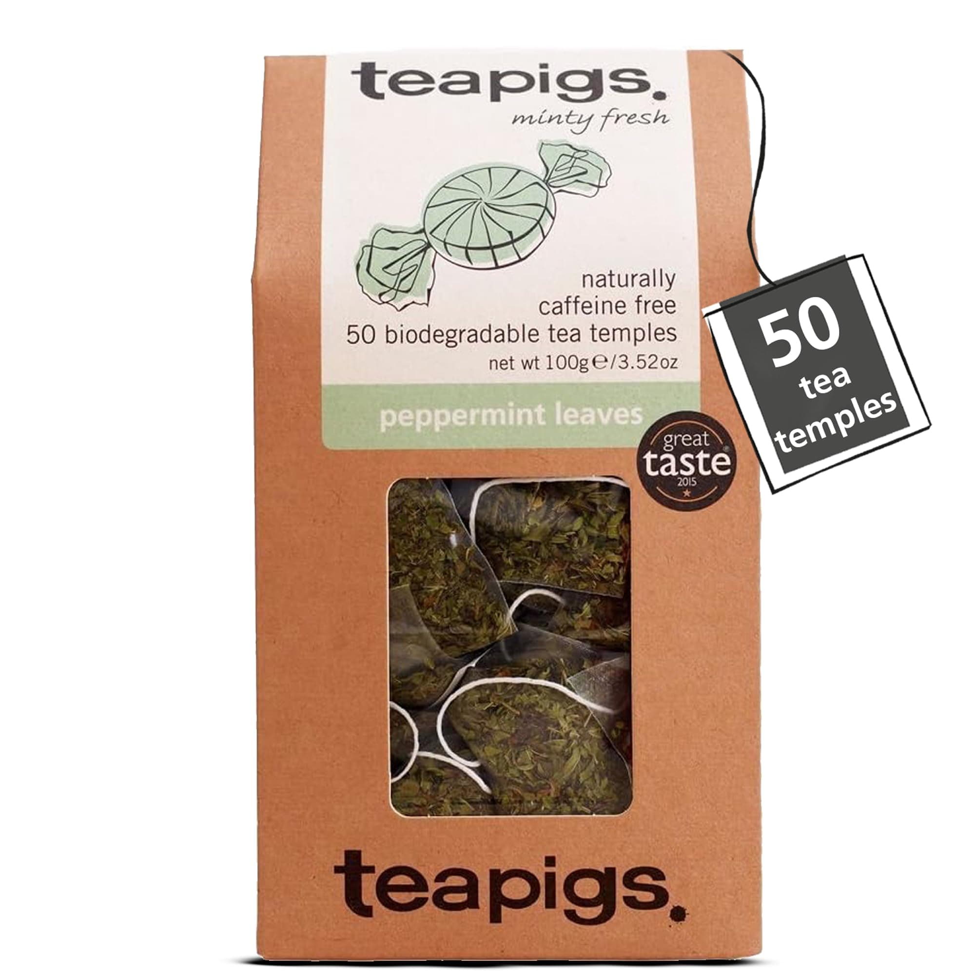 Teapigs Peppermint Leaves 100 g (Pack of 1, Total 50 Tea Bags)
