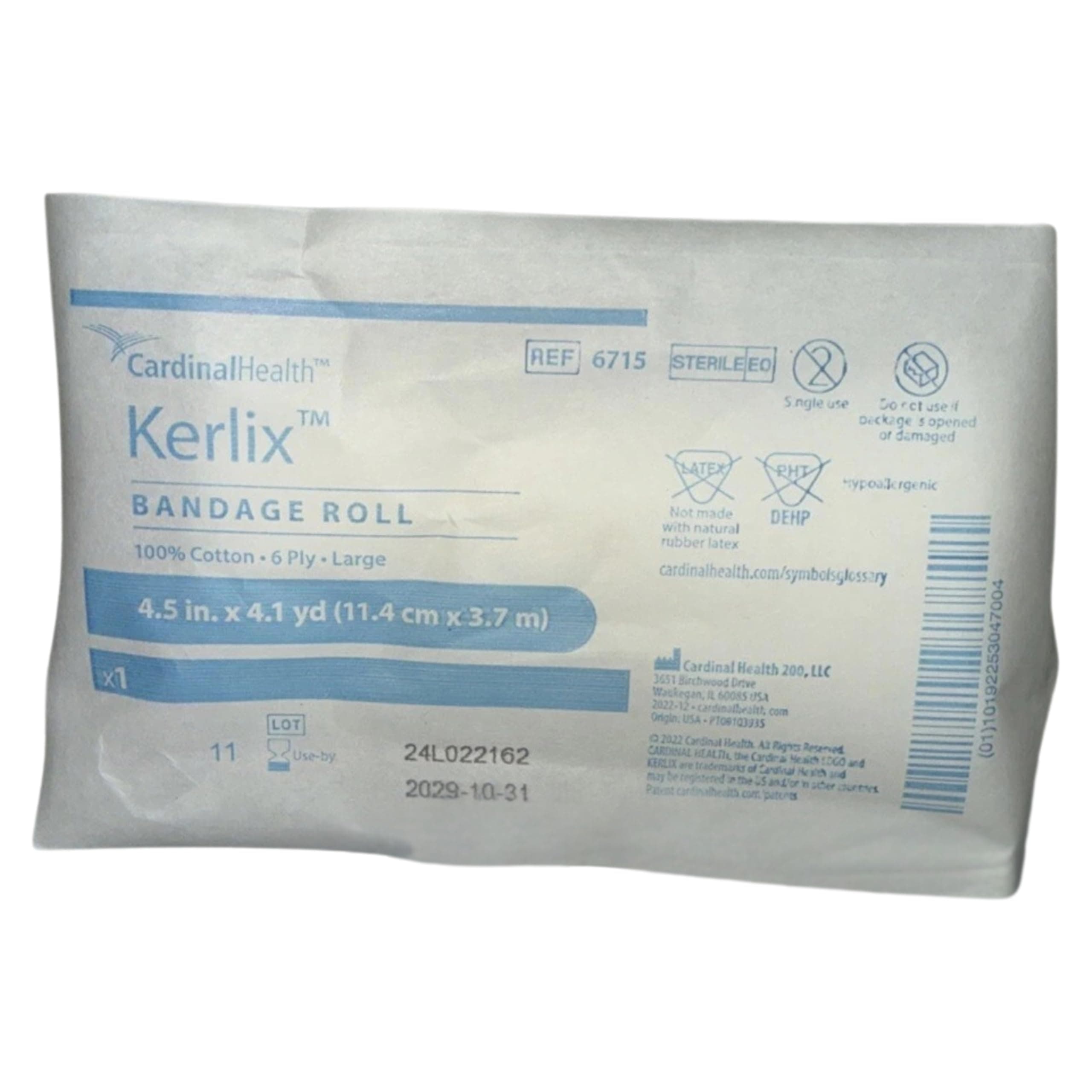 Kerlix AMD-Antimicrobial Gauze Dressing Bandage Roll, 4.5X4.1 Yards Sterile, 1 ea