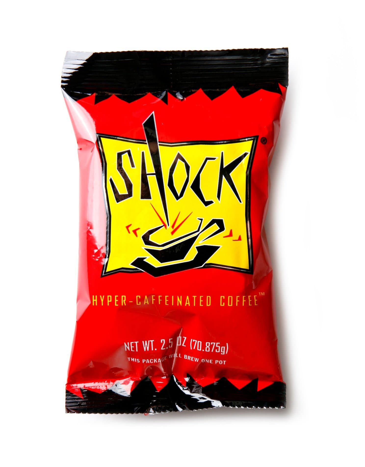 Premium Hyper-Caffeinated Ground Coffee Frac Packs 2.65oz (Pack of 6 - 1 lb Total) - 50% More Caffeine Than Leading Brands Without Sacrificing Taste - As Featured on the Today Show