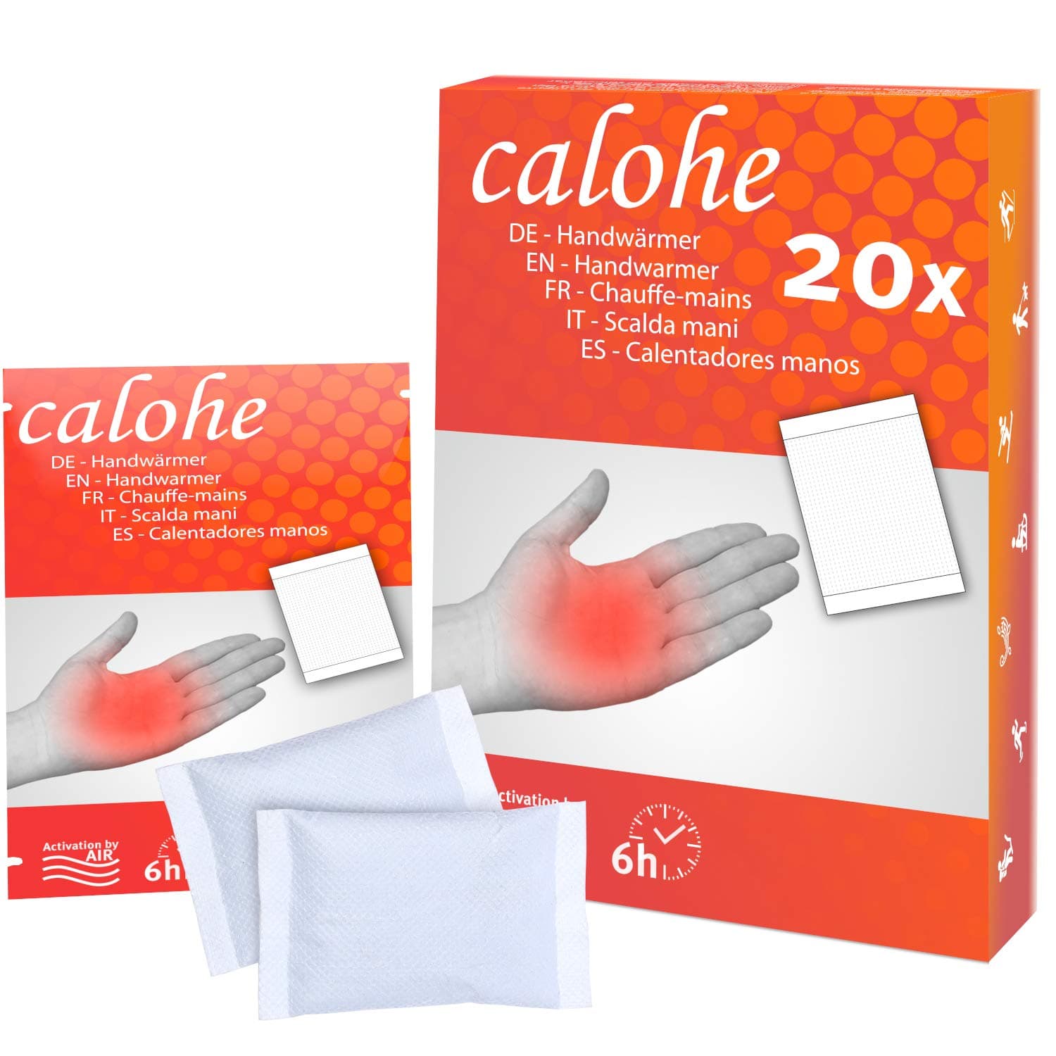 calohe Hand warmer - pocket warmers for the cold season I warm pad for hot hands and fingers I 20x warming pads