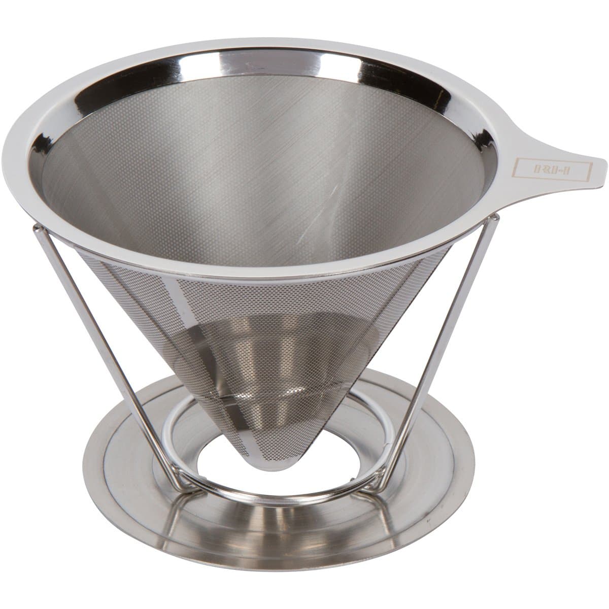 Rednax Homewares Paperless Pour Over and Drip Coffee Filter - Reusable Micro Mesh Cone Dripper with Stand (1-4 Cups)
