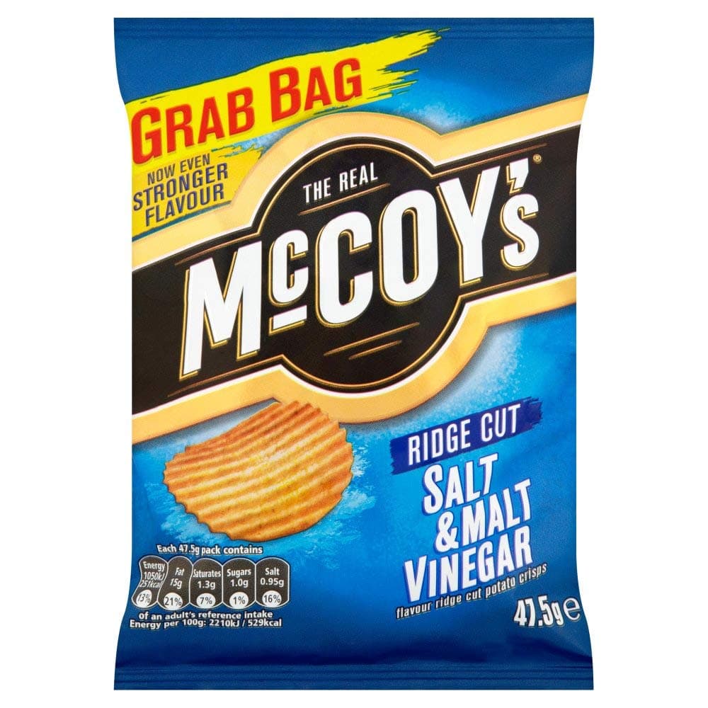 KP McCoys Crisps Box of 30 (1500g) (Salt & Malt Vinegar) by N/A