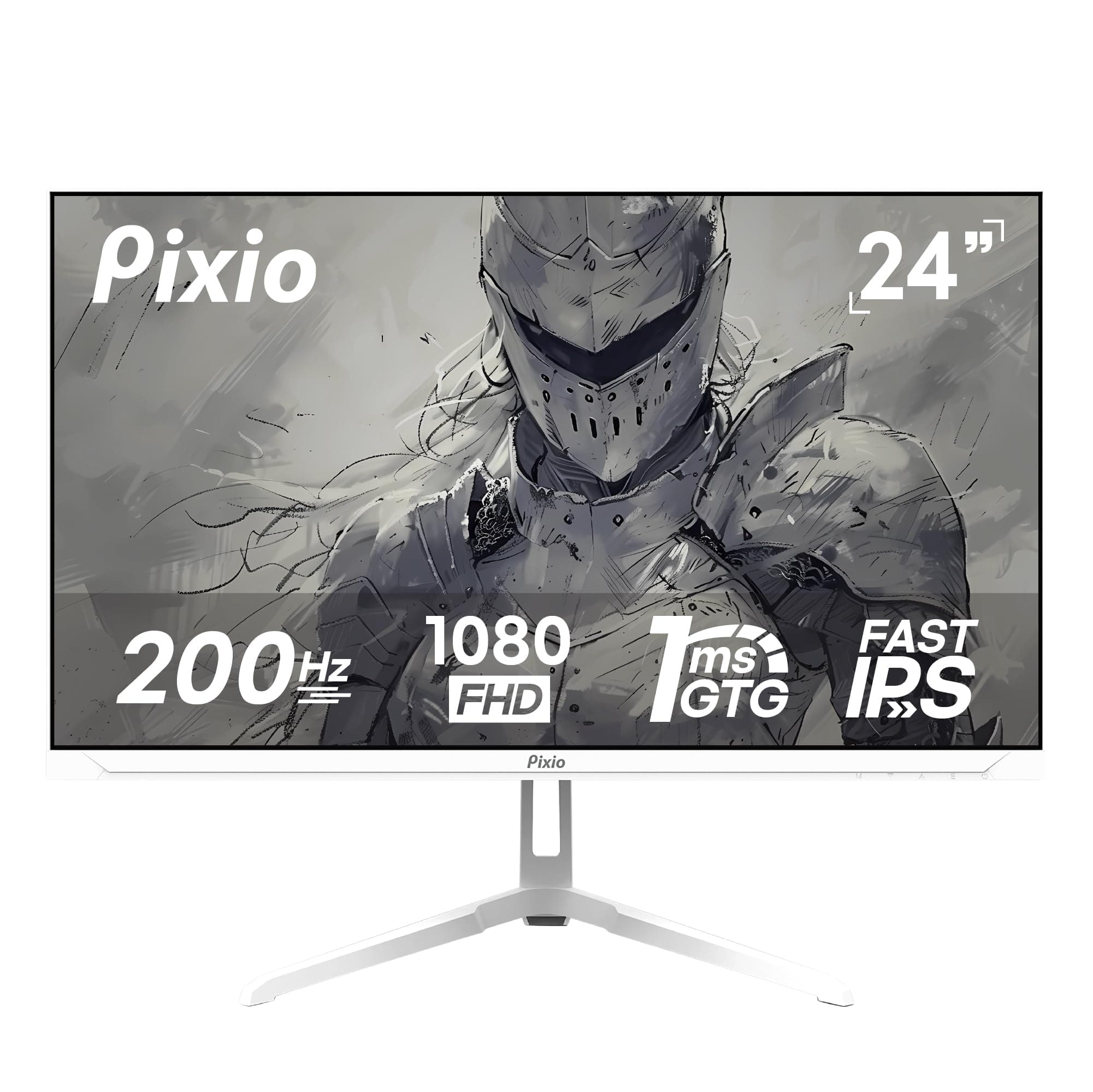 PX248 Wave White 24 inch 200Hz Refresh Rate FHD 1080p Resolution Fast IPS Panel 1ms GTG Response Time White Gaming Monitor with Adaptive Sync