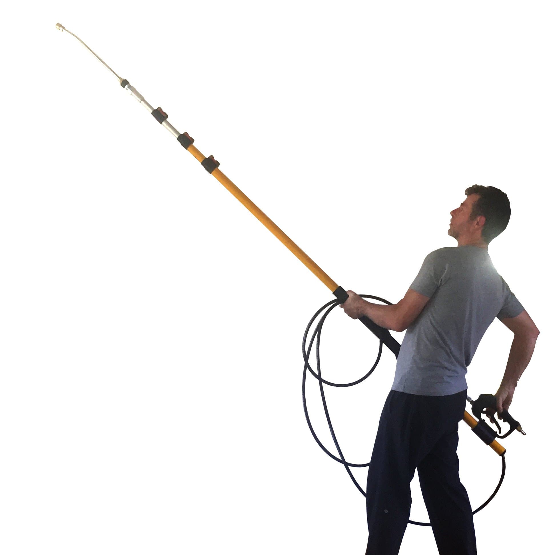 18FT Telescoping Pressure Washer Wand Long Extendable Telescopic Lance 3 Sections, 4000 PSI Max Pressure 8 GPM, for Gutter and Window Cleaning