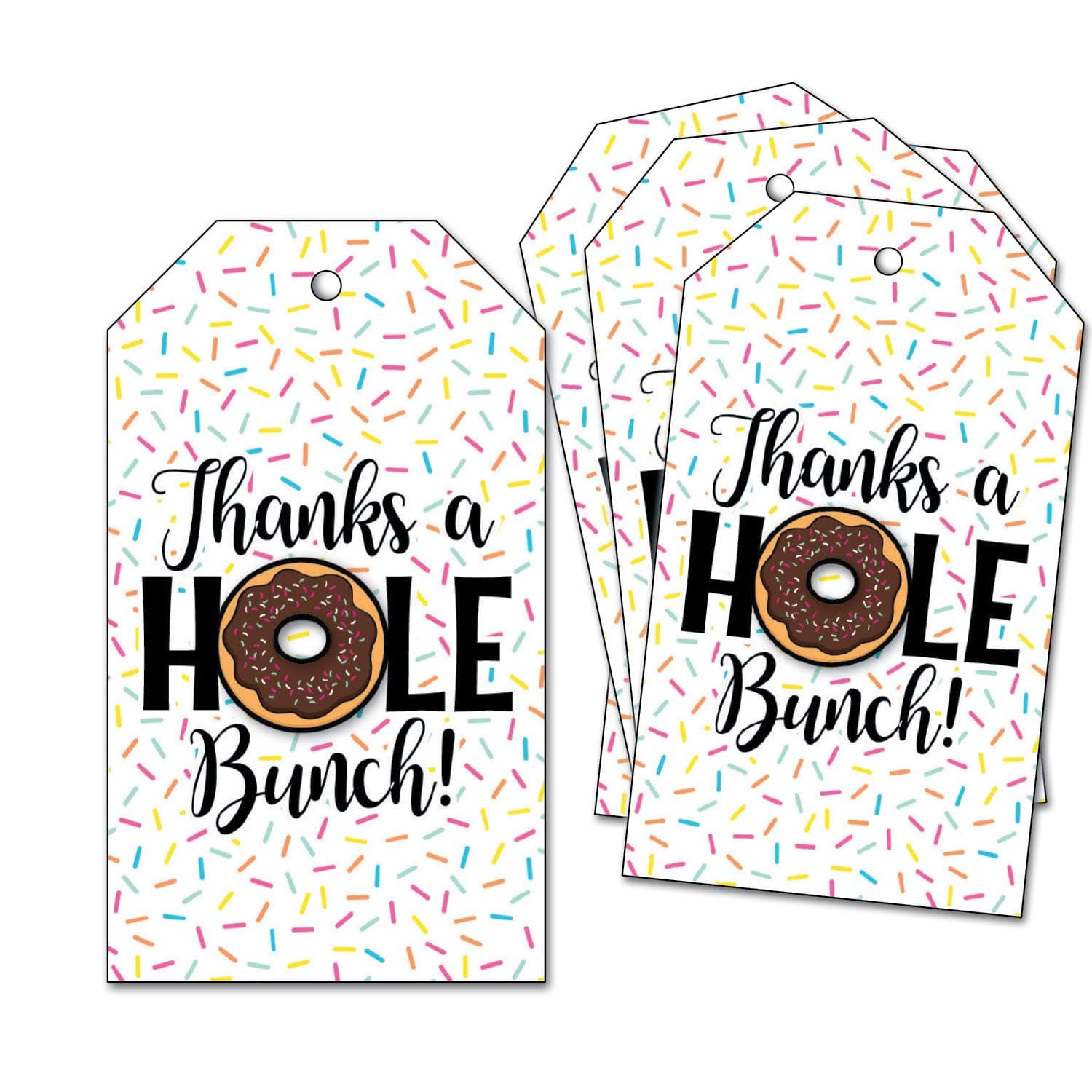 25 Doughnut Thank You Tags - Sprinkle Donut Party - Thanks a Hole Bunch