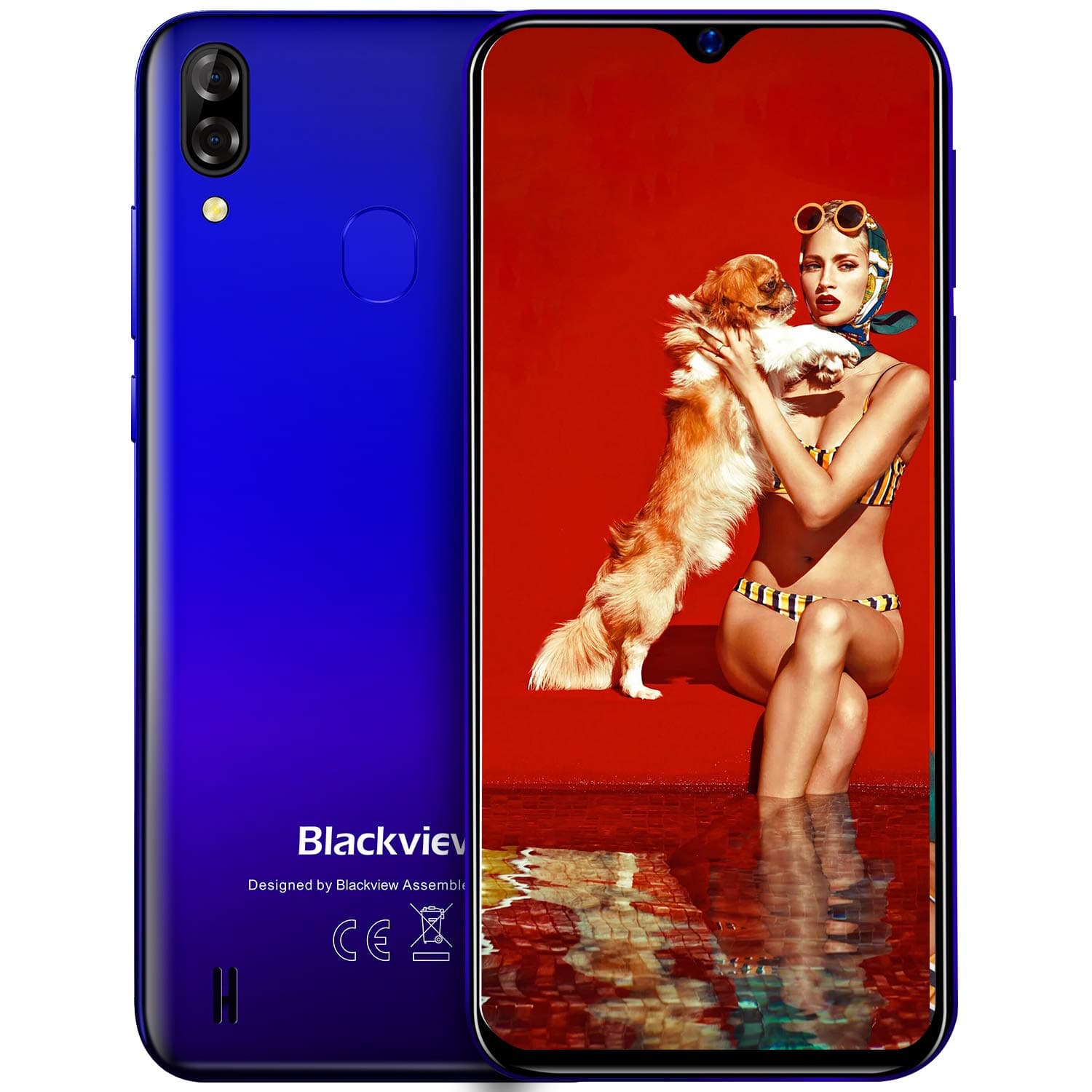 4G Mobile Phone, Blakview A60 Pro 3GB RAM+16GB ROM UK Version, Android 9.0, 6.1 Inch Waterdrop Display, SIM Free Smartphones Unlocked, Fingerprint, Face ID - Gradient