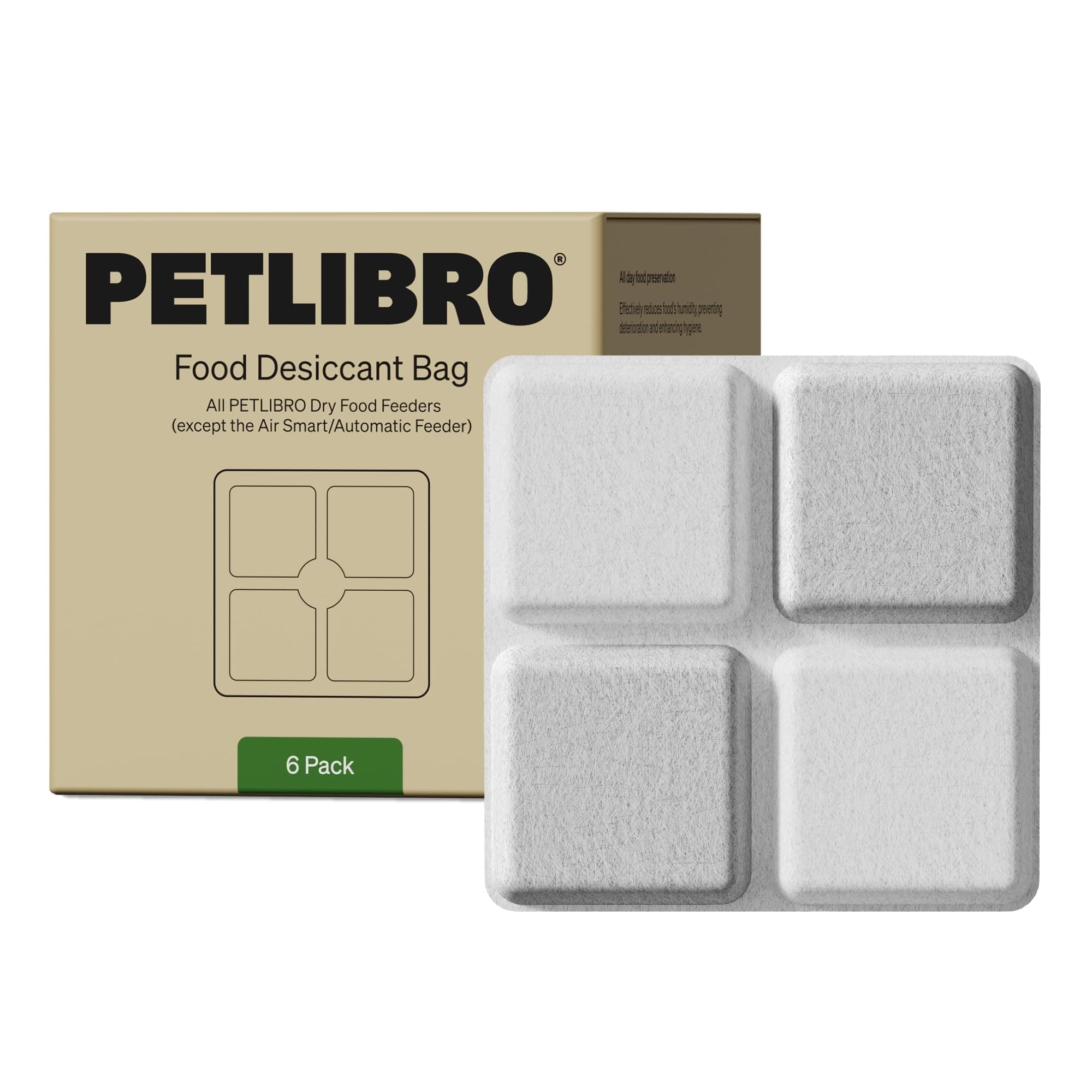 PETLIBRO Pet Food Desiccant Bag, 6 Packs Desiccant Bags for Cat Dog Feeder, Keep Pet Food Dry and Fresh, Suitable PETLIBRO Automatic Cat Feeder Model PLAF005, PLAF006, PLAF103, PLAF203, PLAF301