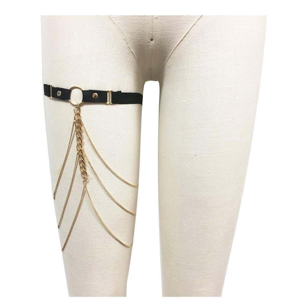 Elastic thigh chain garter