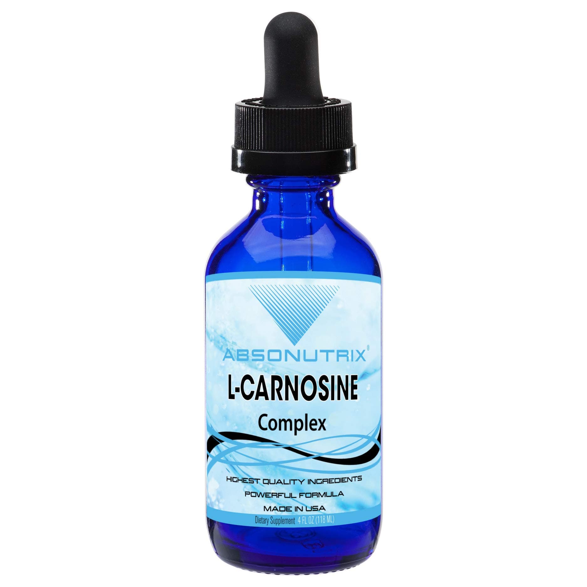 Absonutrix L-Carnosine - 583 mg 4 Oz Bottle, 200 Highly Potent Servings, Easy-to-Consume Drops, High Bioavailability, Third-Party Tested, GMP-Certified, Non-GMO, Cruelty-Free Products, Made in USA